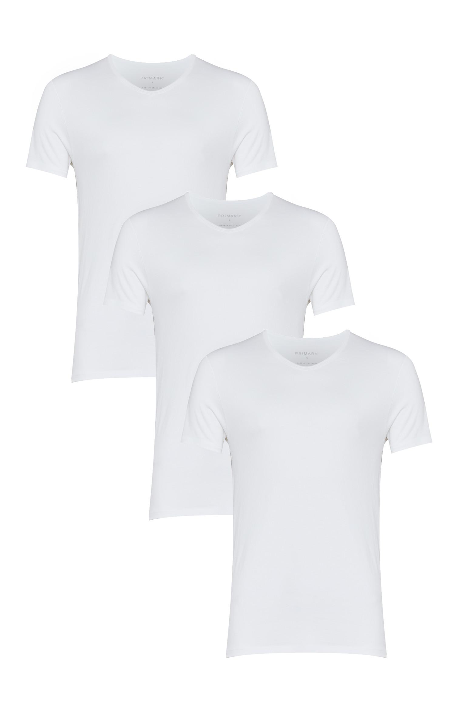 Pack 3 t-shirts decote V branco