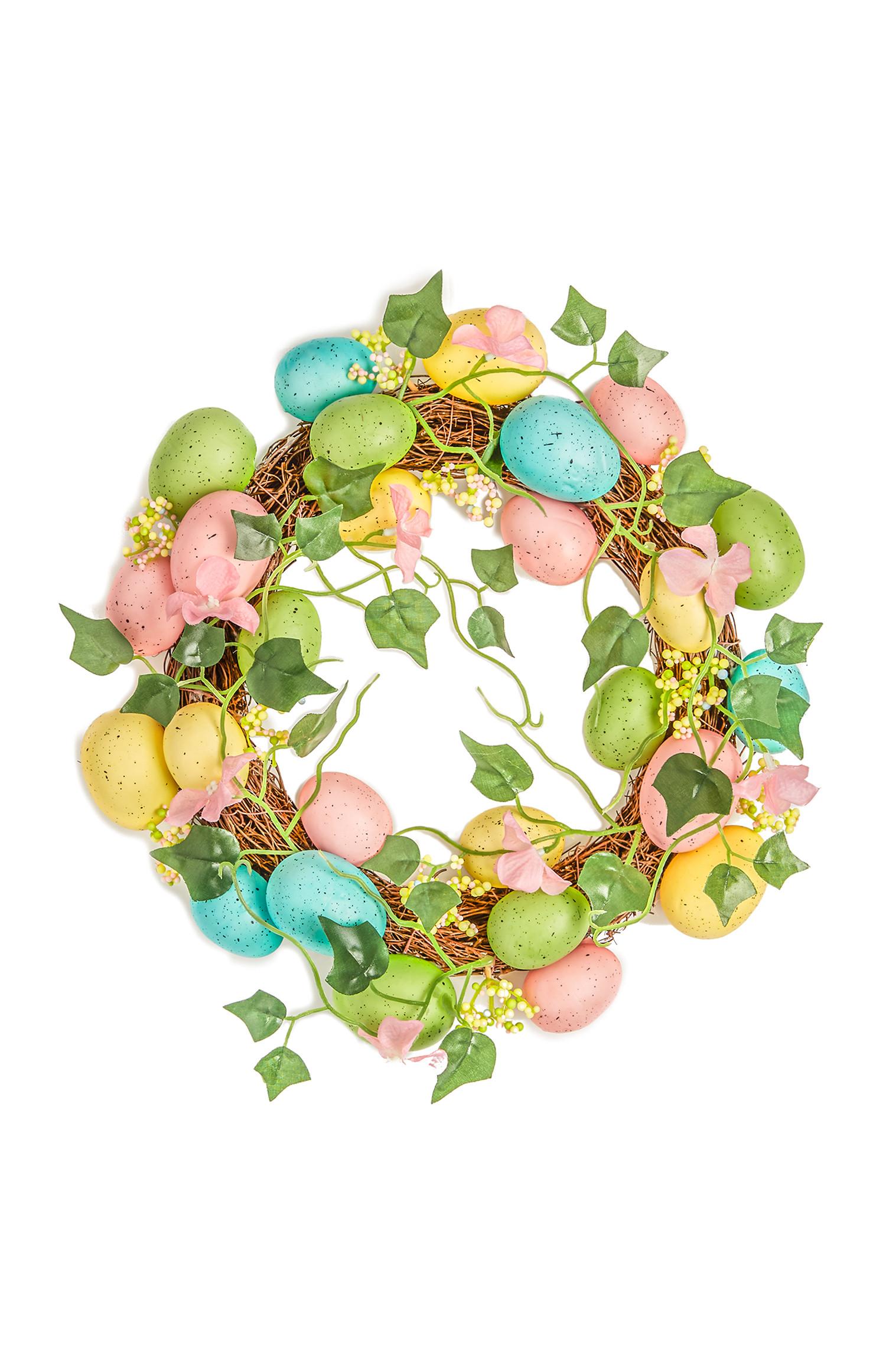 Velikonočna dekoracija z jajčki in listi