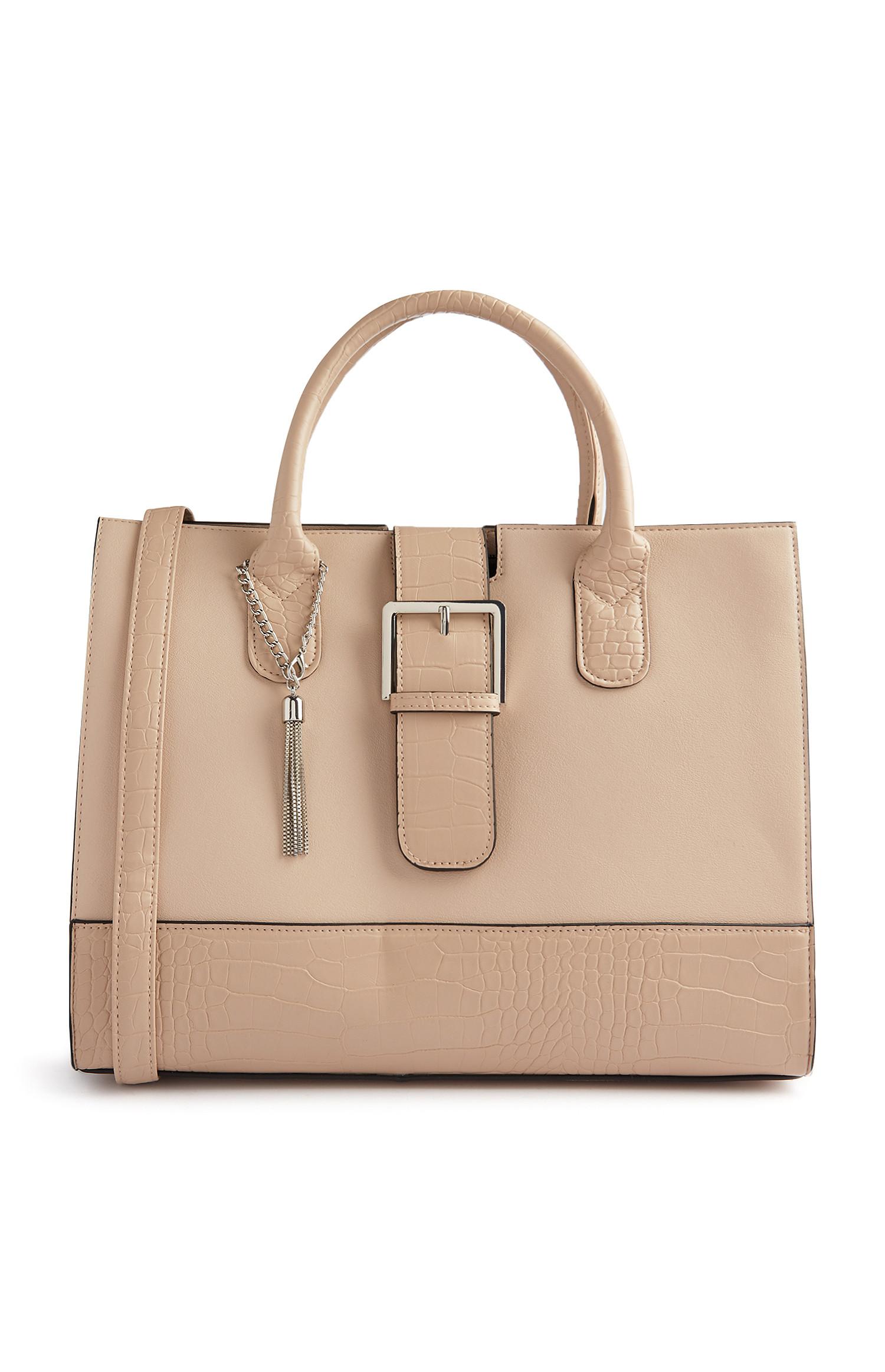 Cabas nude structuré avec boucle