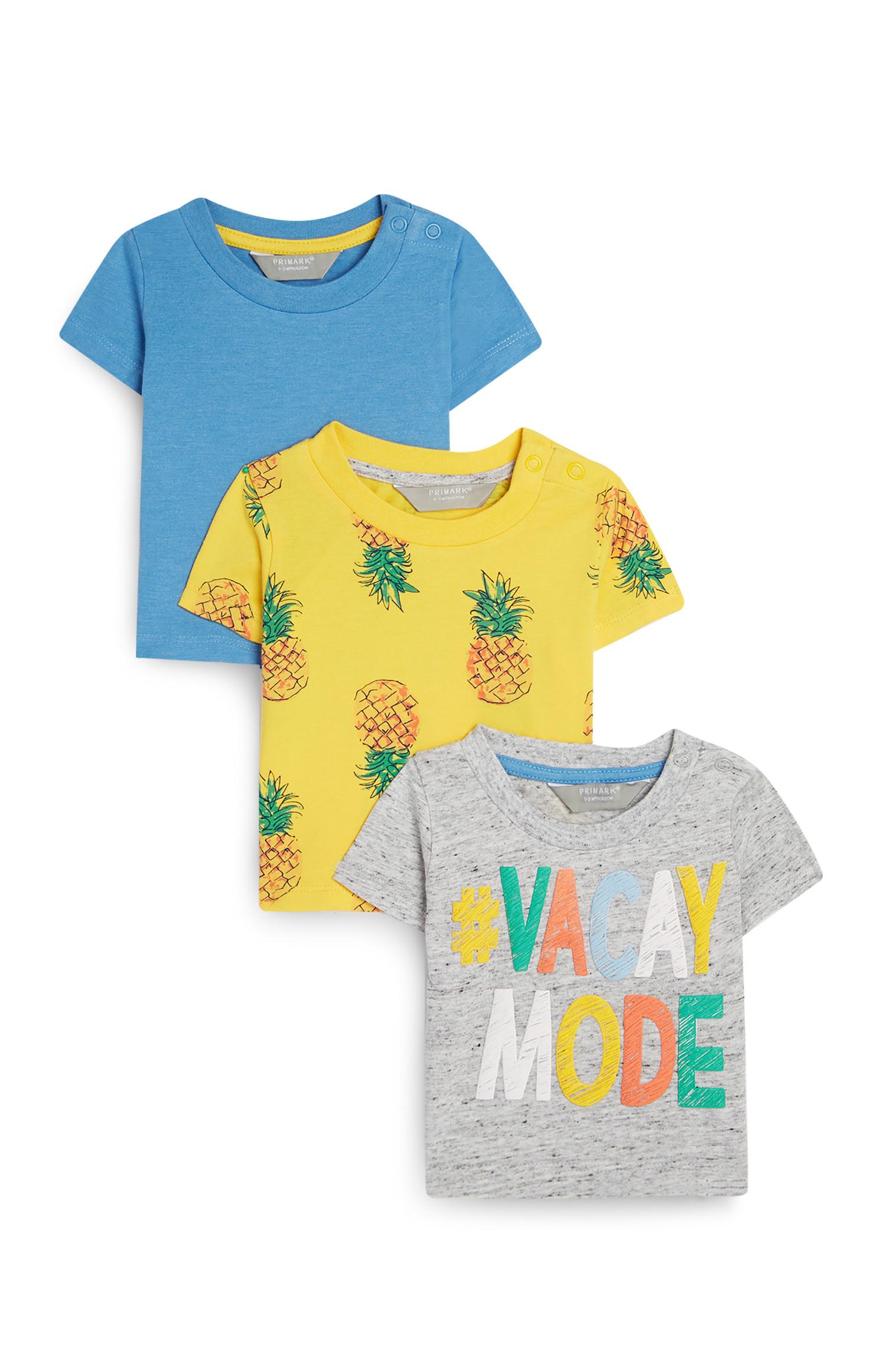 Fantovska modra in rumena poletna majica za dojenčke, 3 kosi