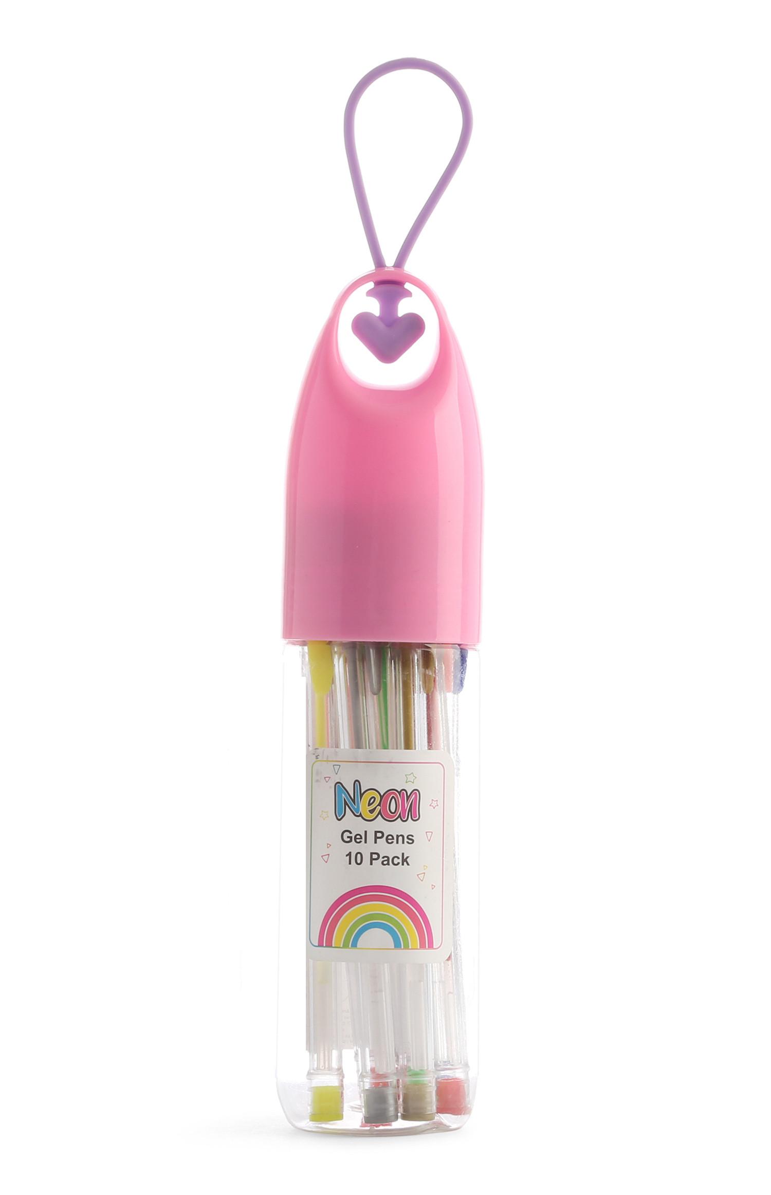 Pack de 10 bolígrafos de gel fluorescentes