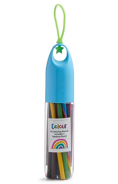 Tube avec 16 crayons de couleur