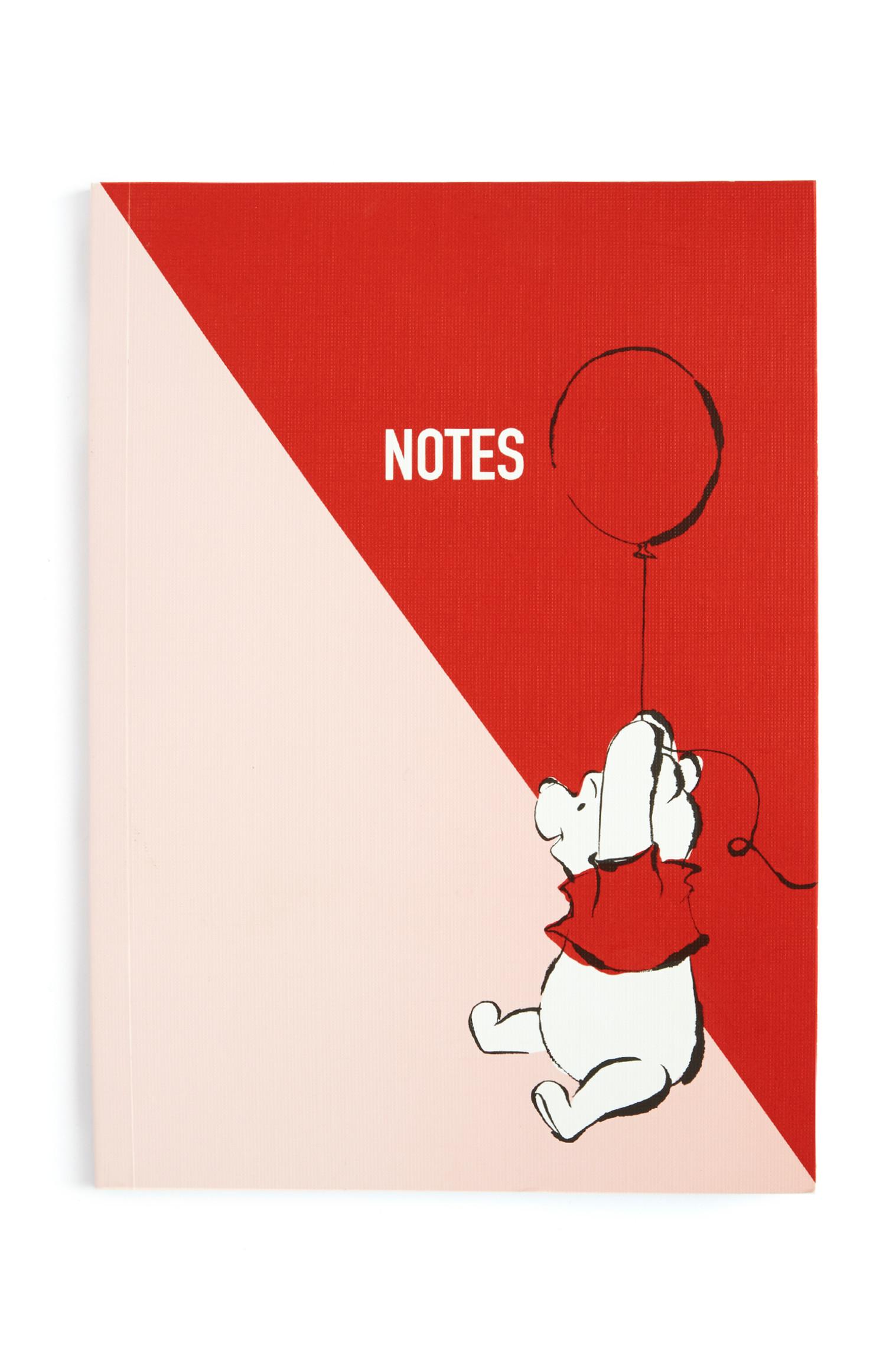 Mehek rožnat in rdeč zvezek Winnie The Pooh A5