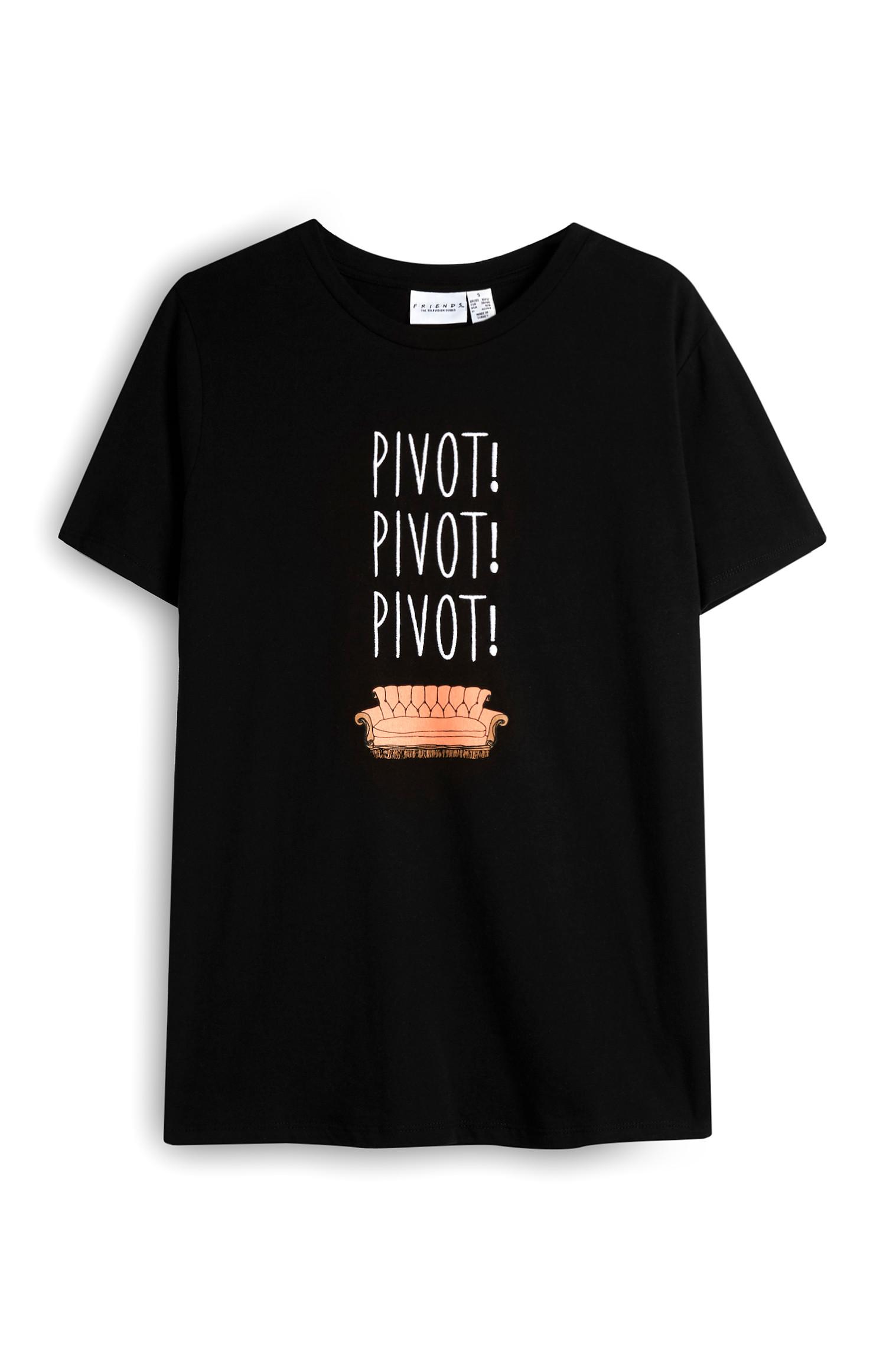 T-shirt slogan Pivot Friends preto