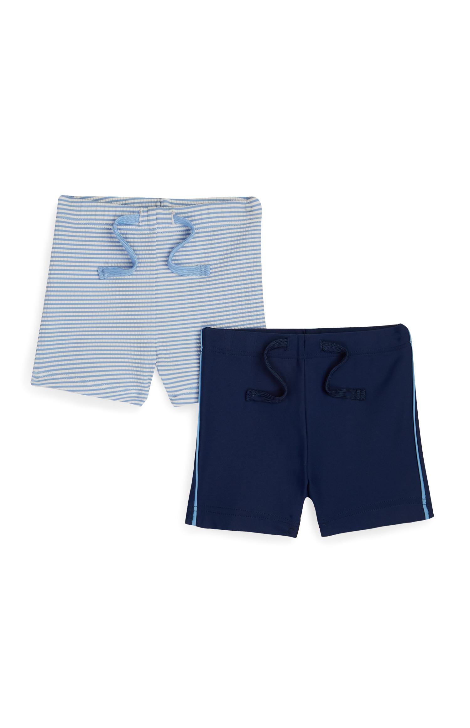 Pack 2 calções banho menino bebé Seersucker azul-marinho