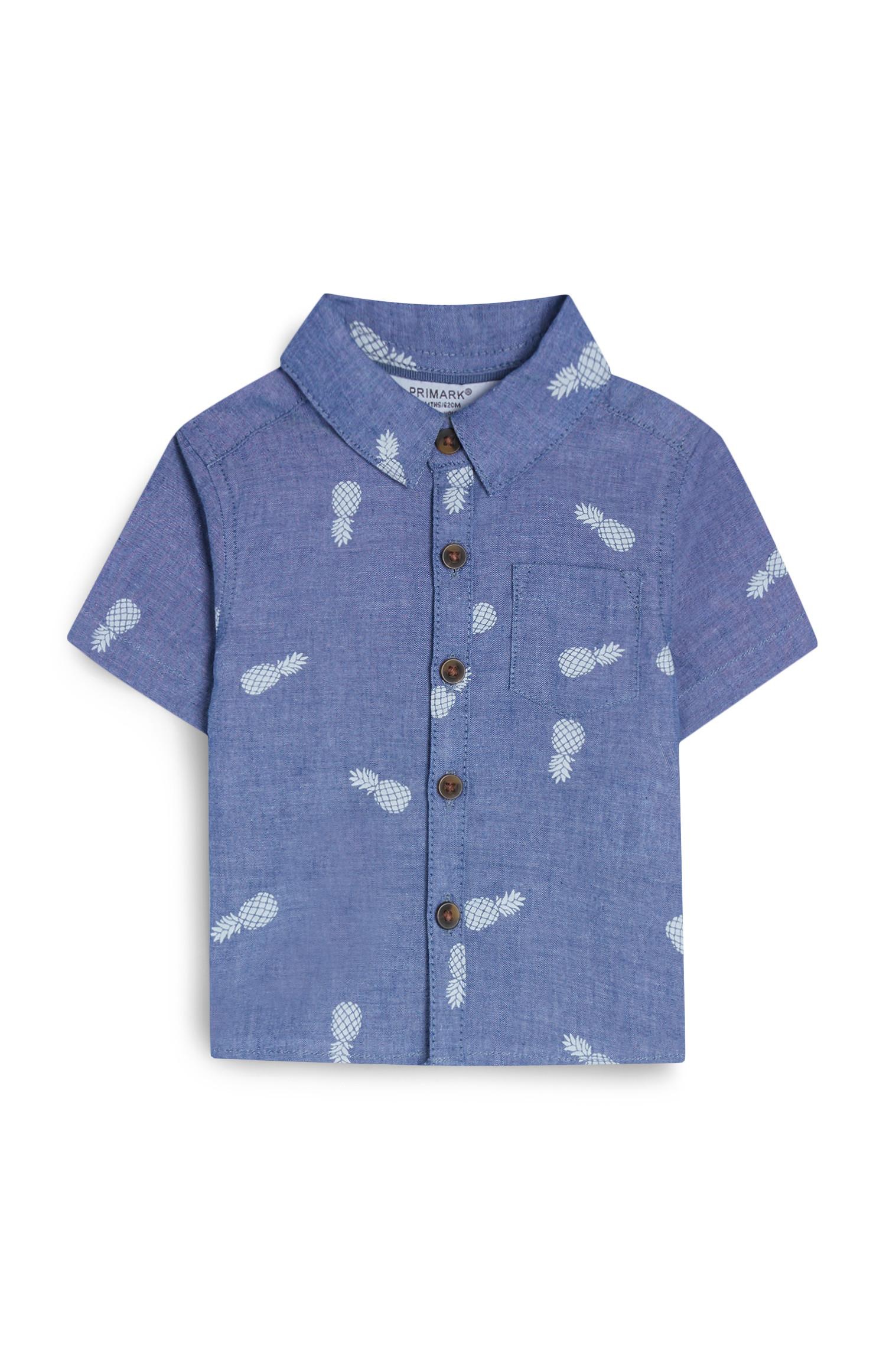 Fantovska modra srajca z ananasi za dojenčke