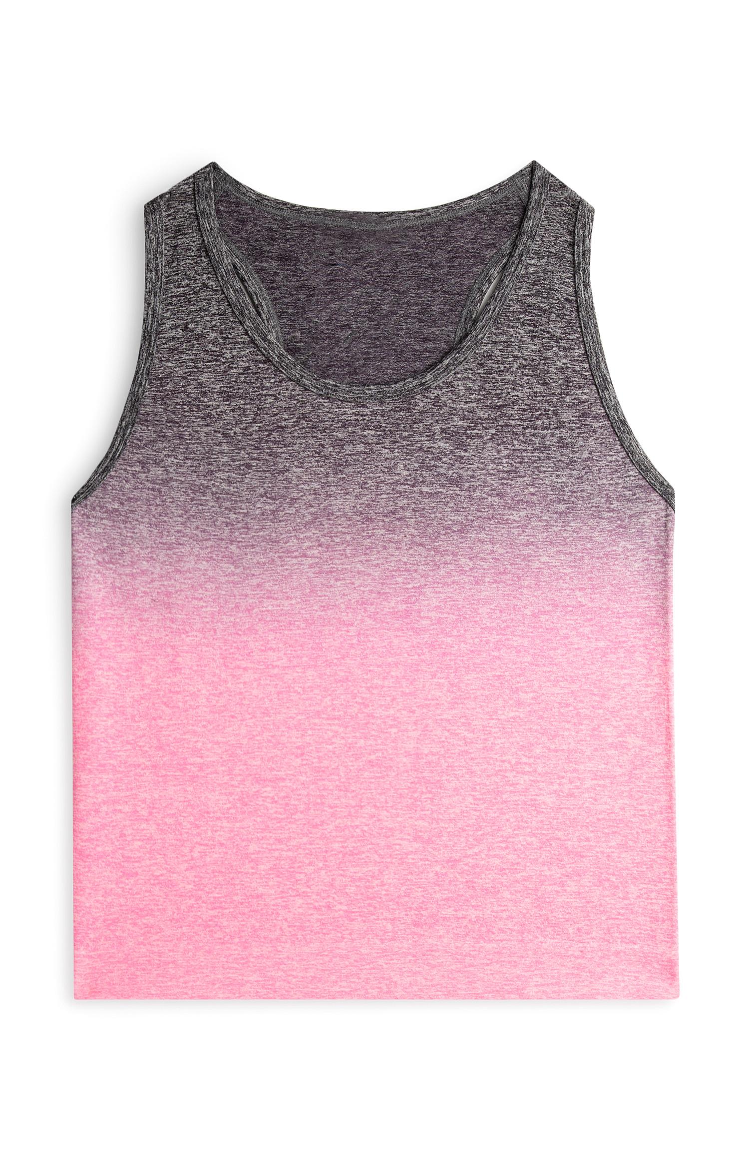 Top s/ mangas desporto ombré rapariga cor-de-rosa