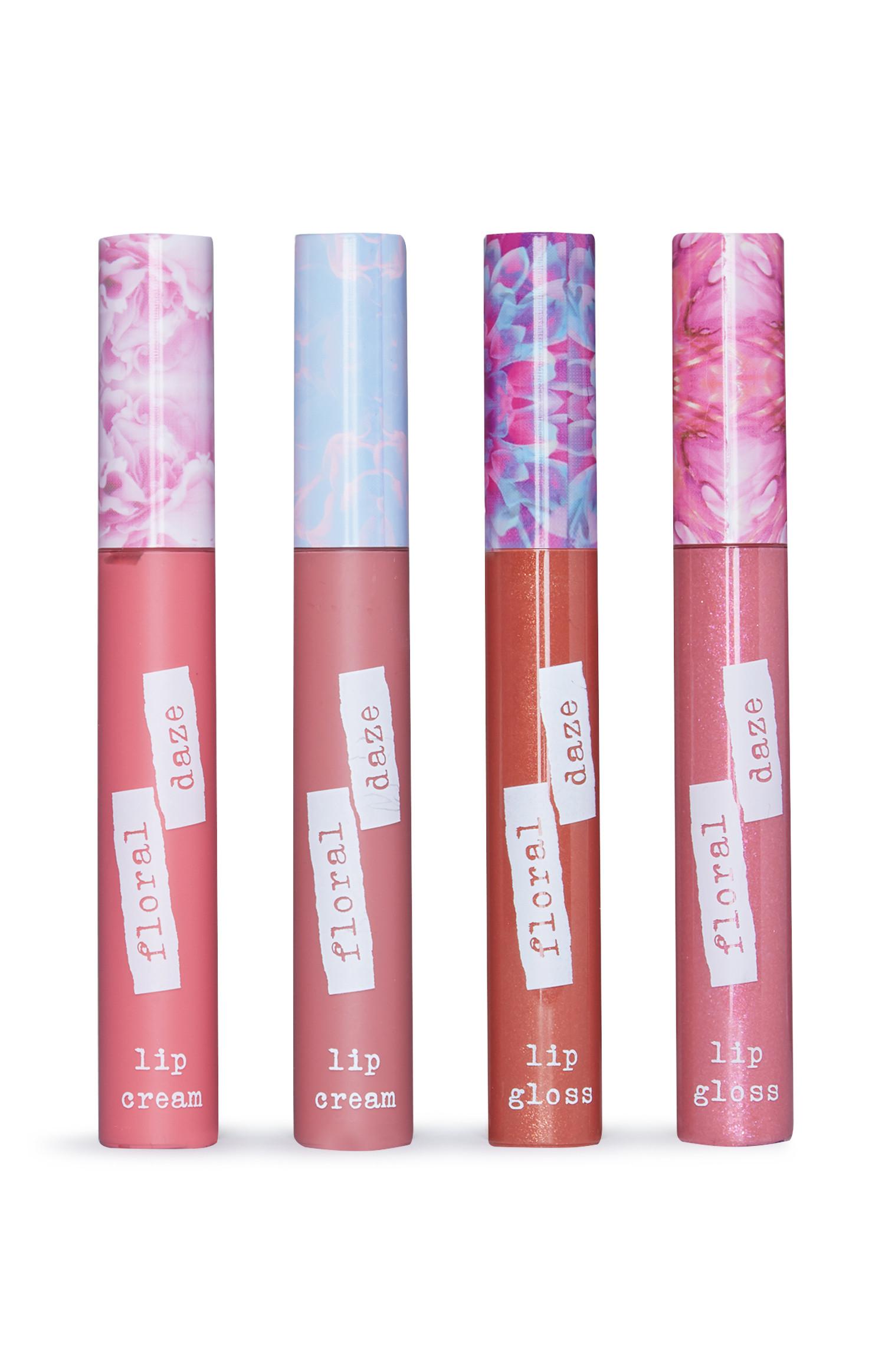 „Floral Daze“ Set mit Lippencreme und Lipgloss, 4er-Pack