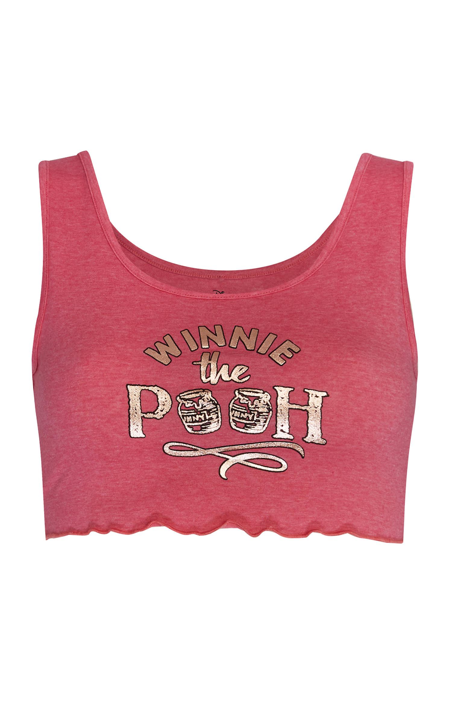 Top curto Winnie The Pooh cor-de-rosa