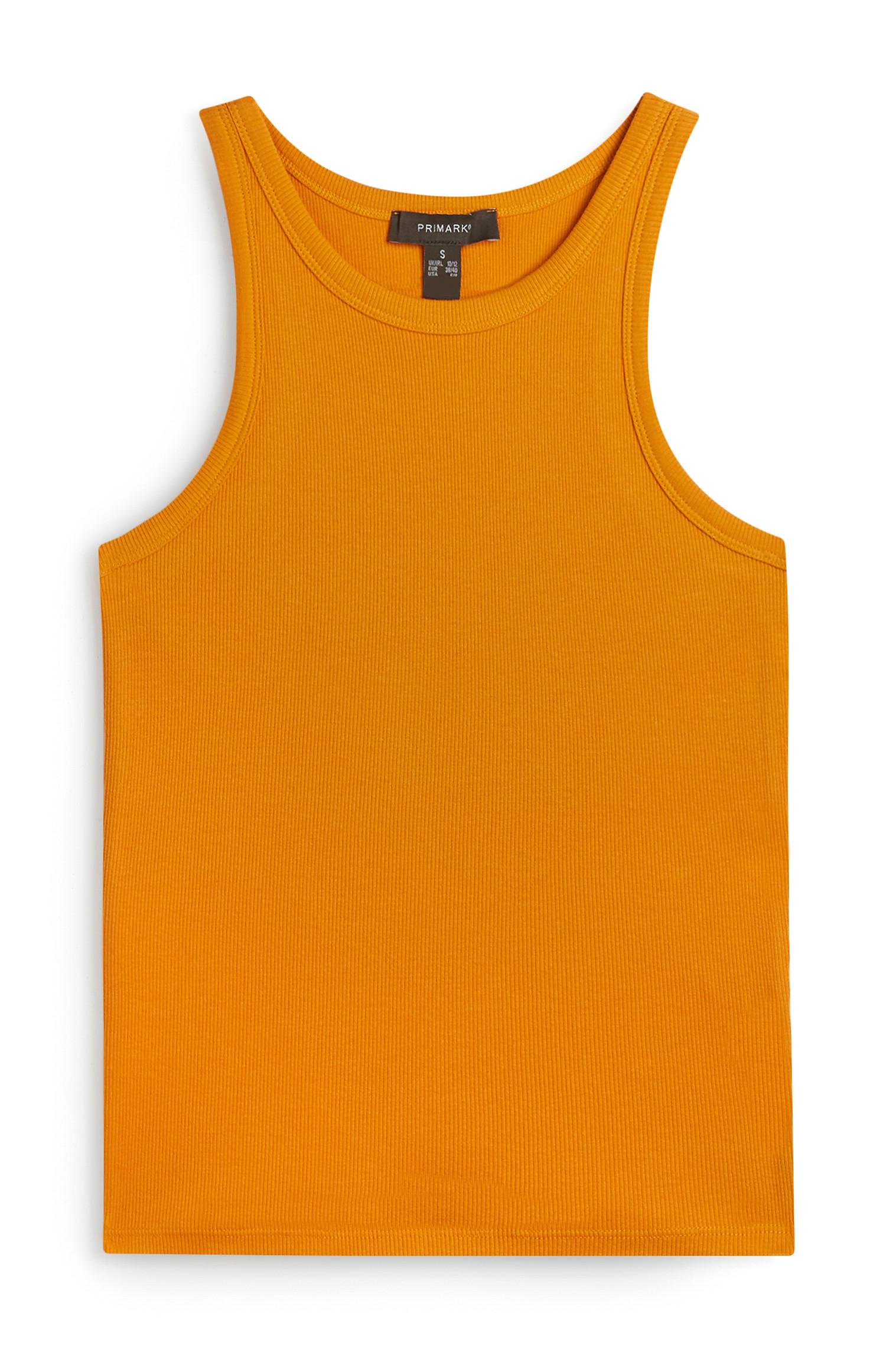 Débardeur orange côtelé à dos nageur