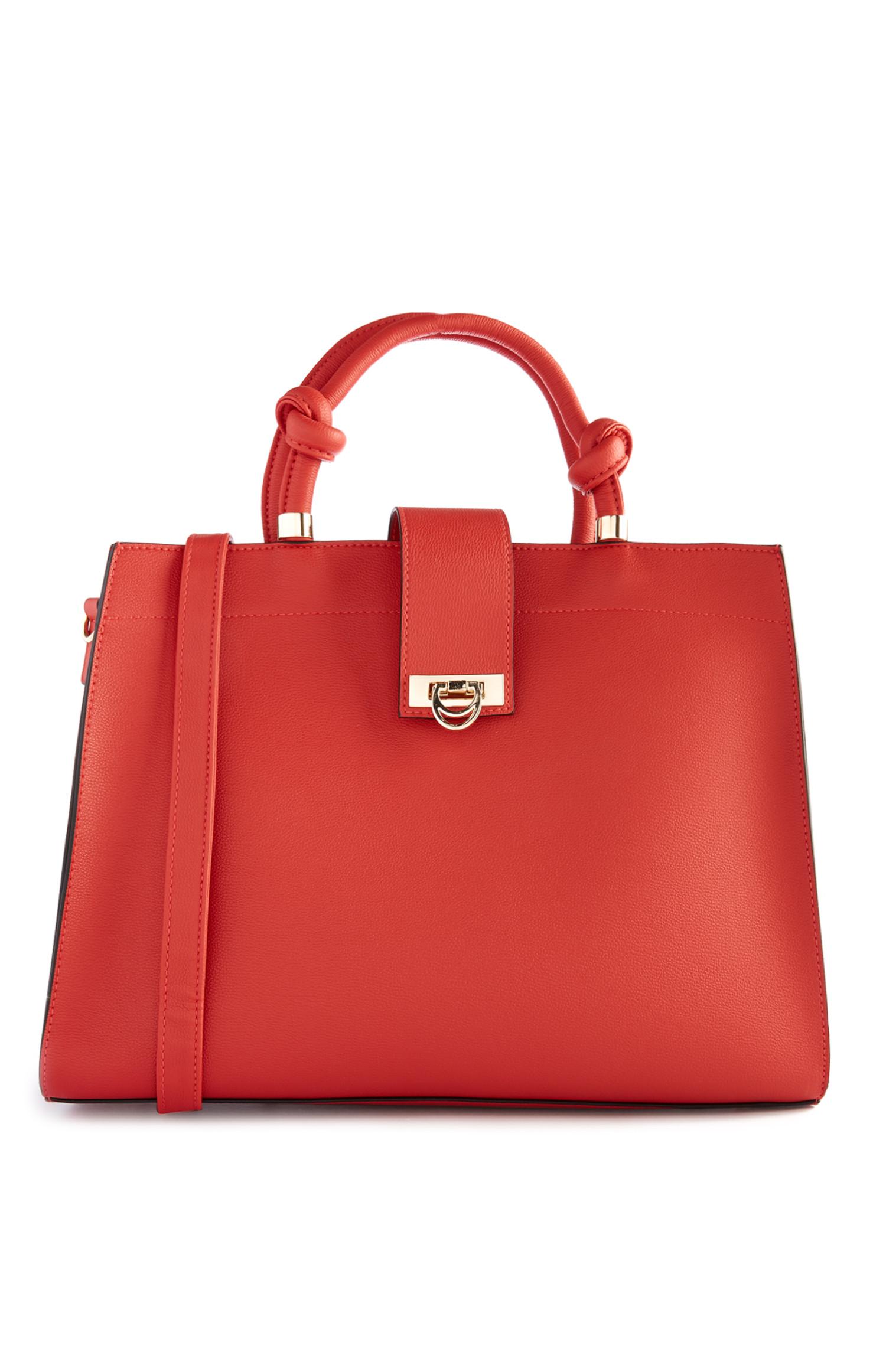 Cabas rouge avec anses à nœud