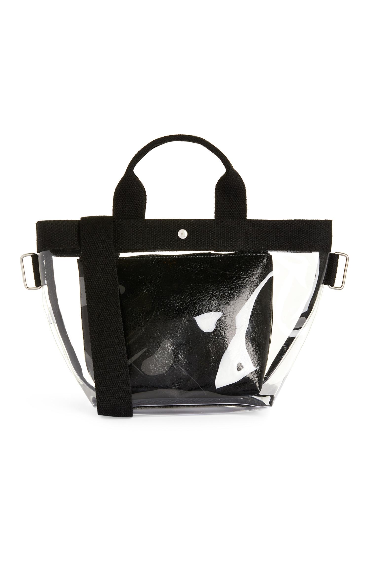 Mala tote transparente preto