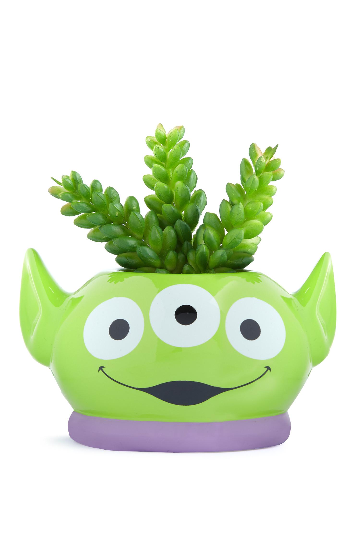 Umetna rastlina v ločku v obliki vesoljčka iz Sveta igrač