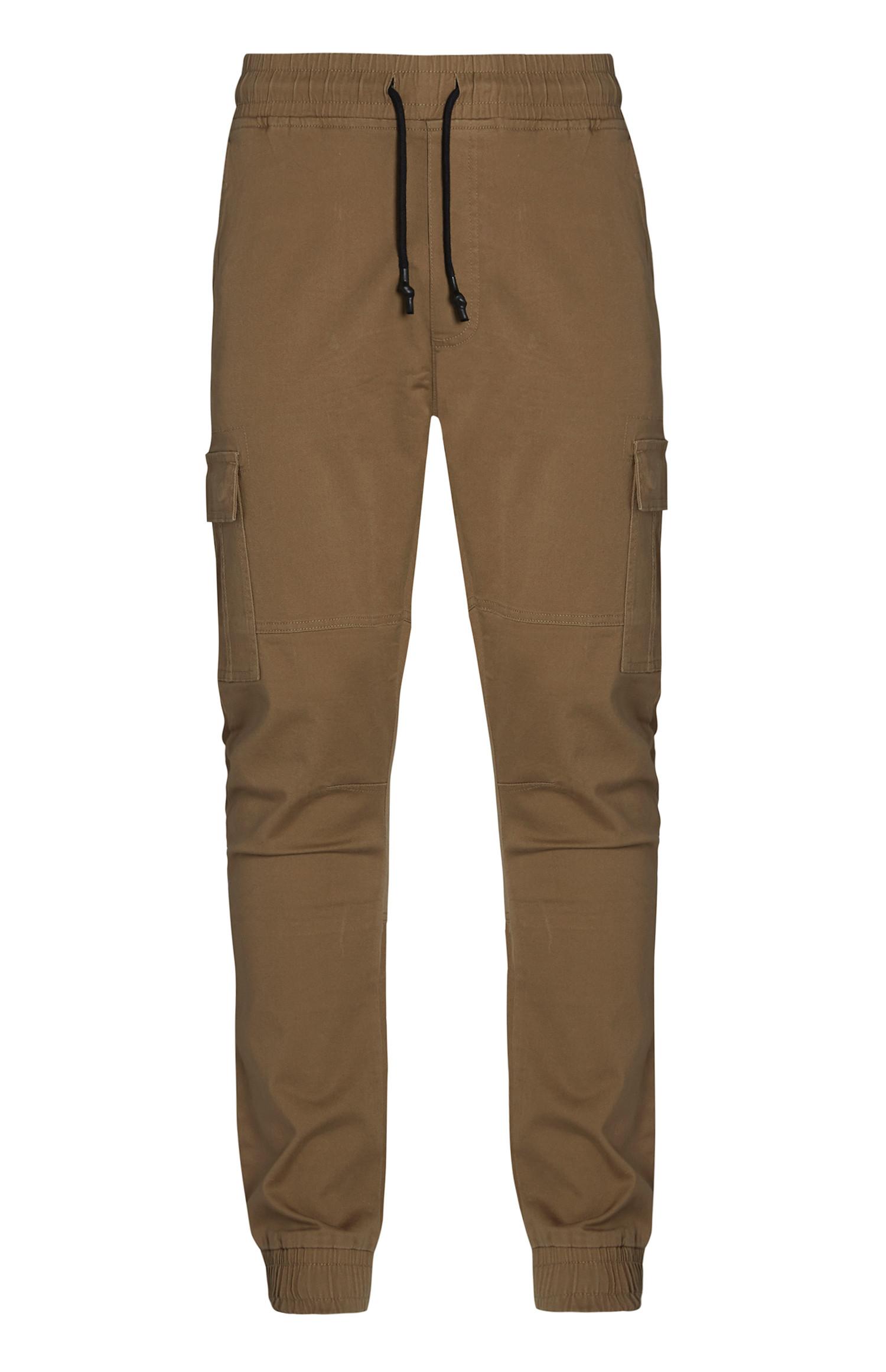 Pantalon cargo marron à chevilles resserrées