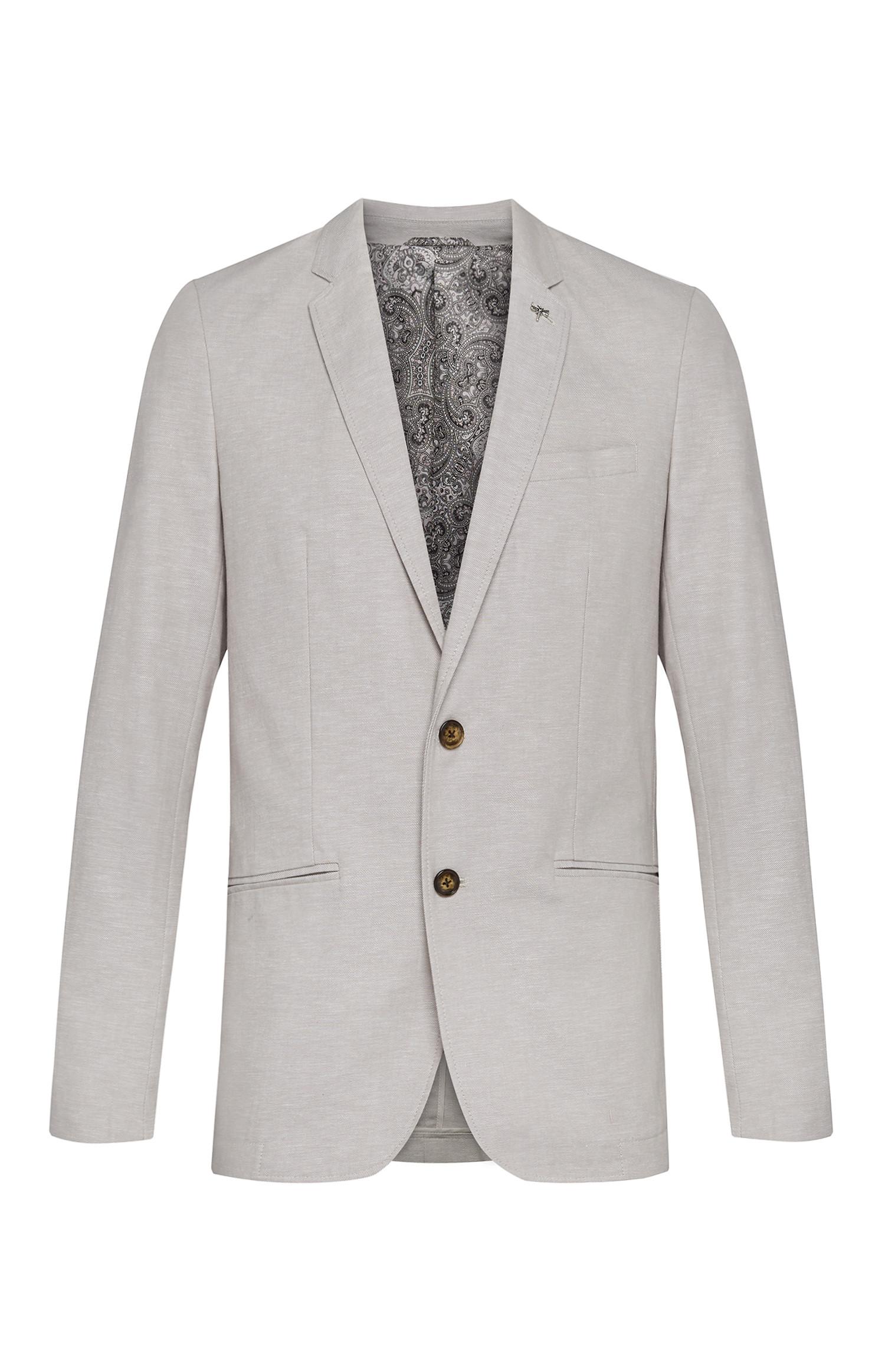 Veste de costume grise grège en lin