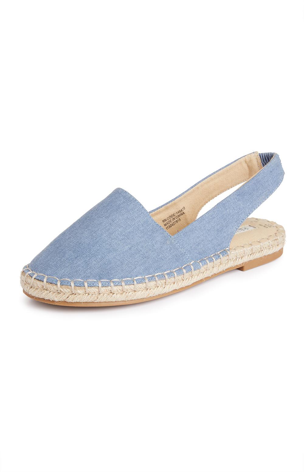 Espadrilles bleues à talon ouvert