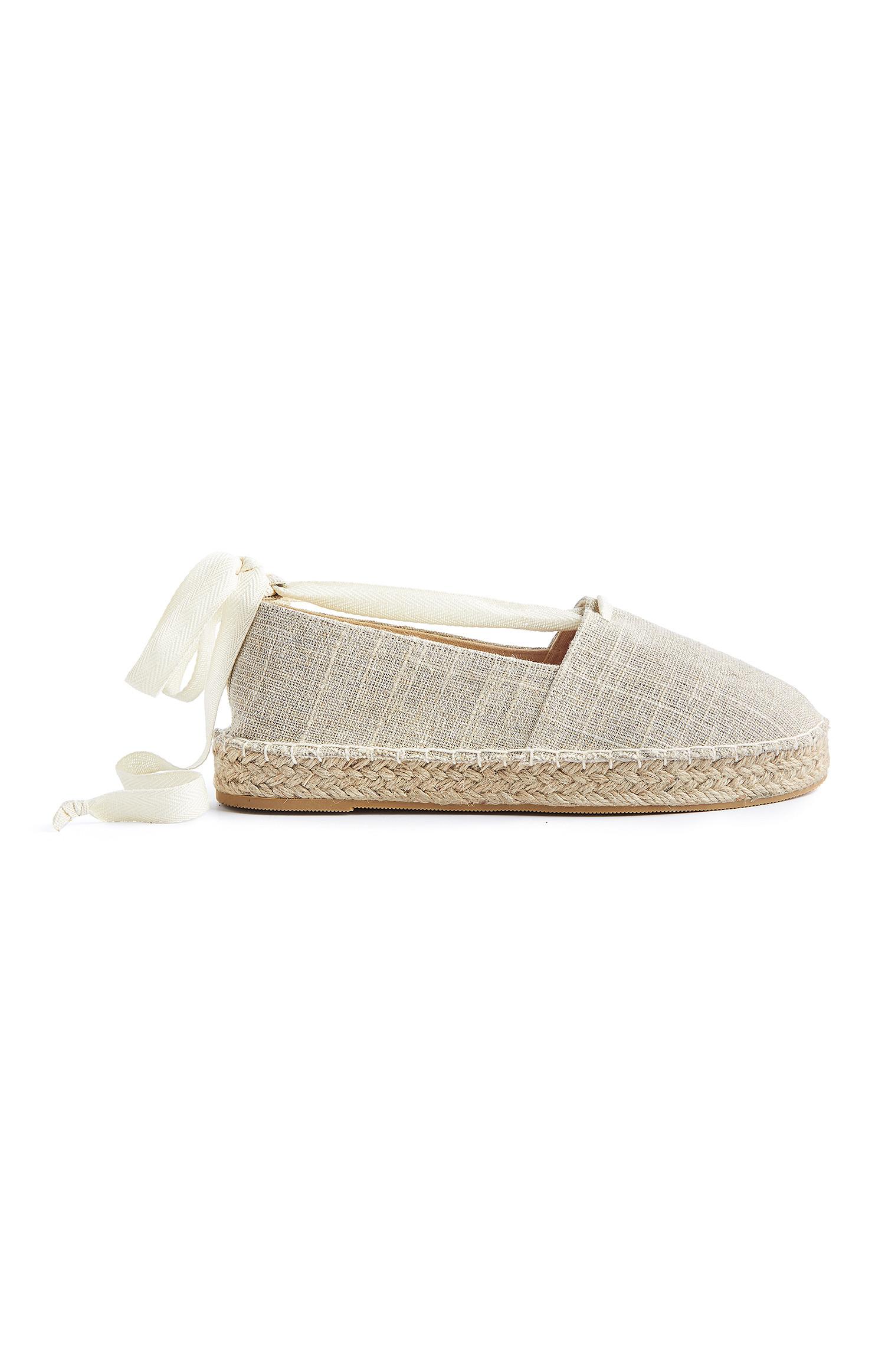 Espadrilles naturelles à lacets à la cheville