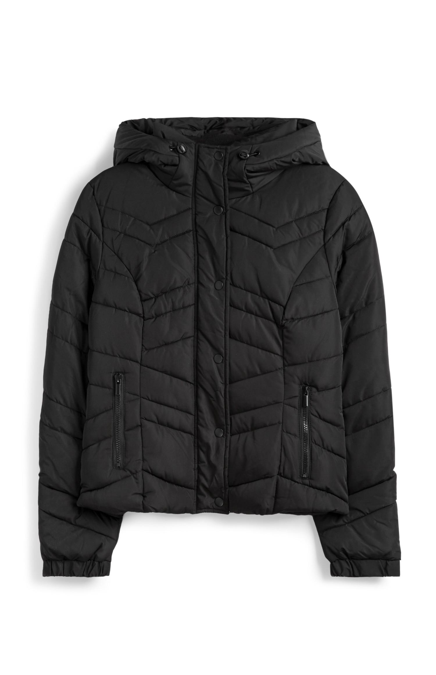 Casaco acolchoado curto preto