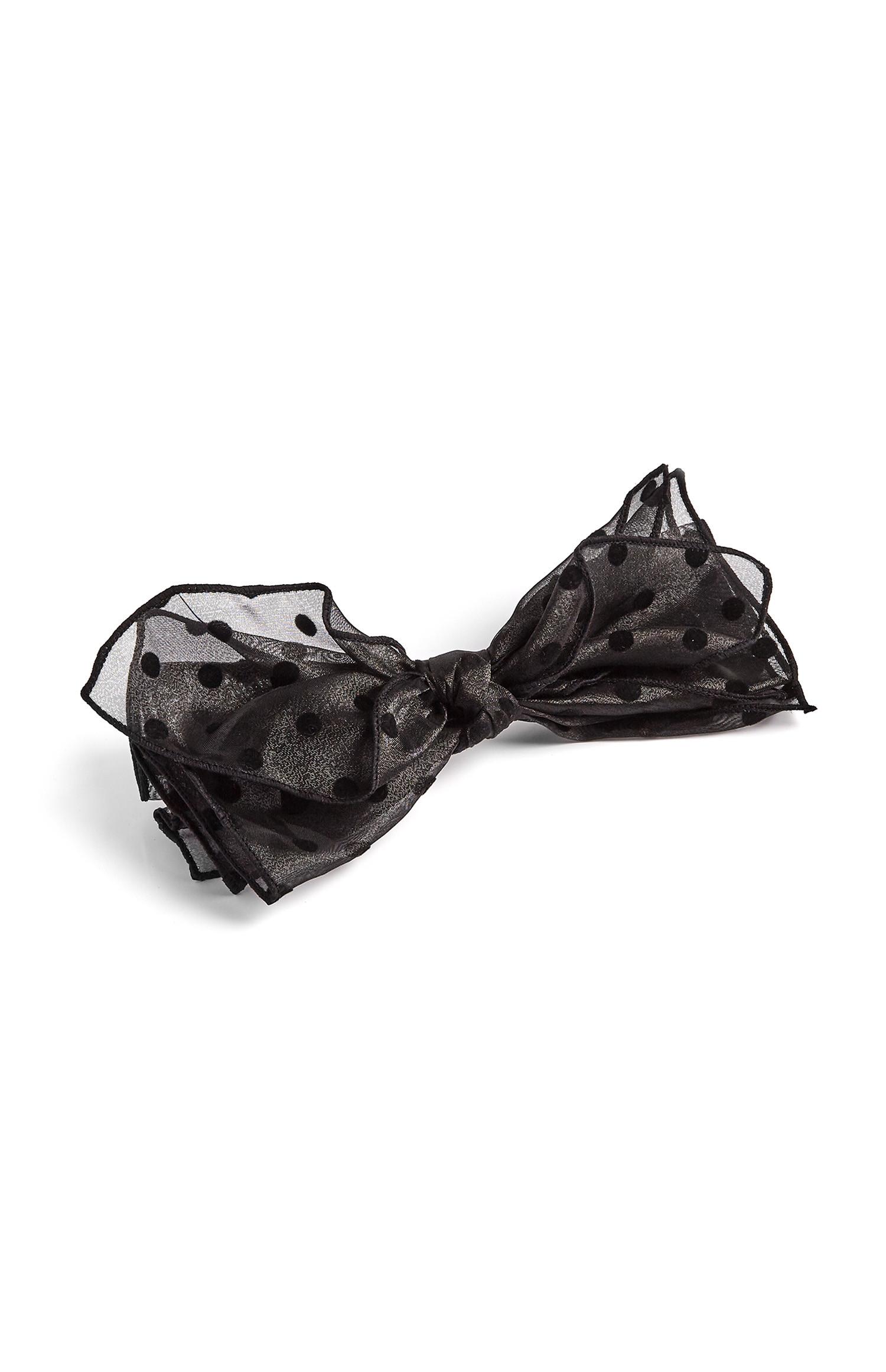 Pince à cheveux nœud en organza noir