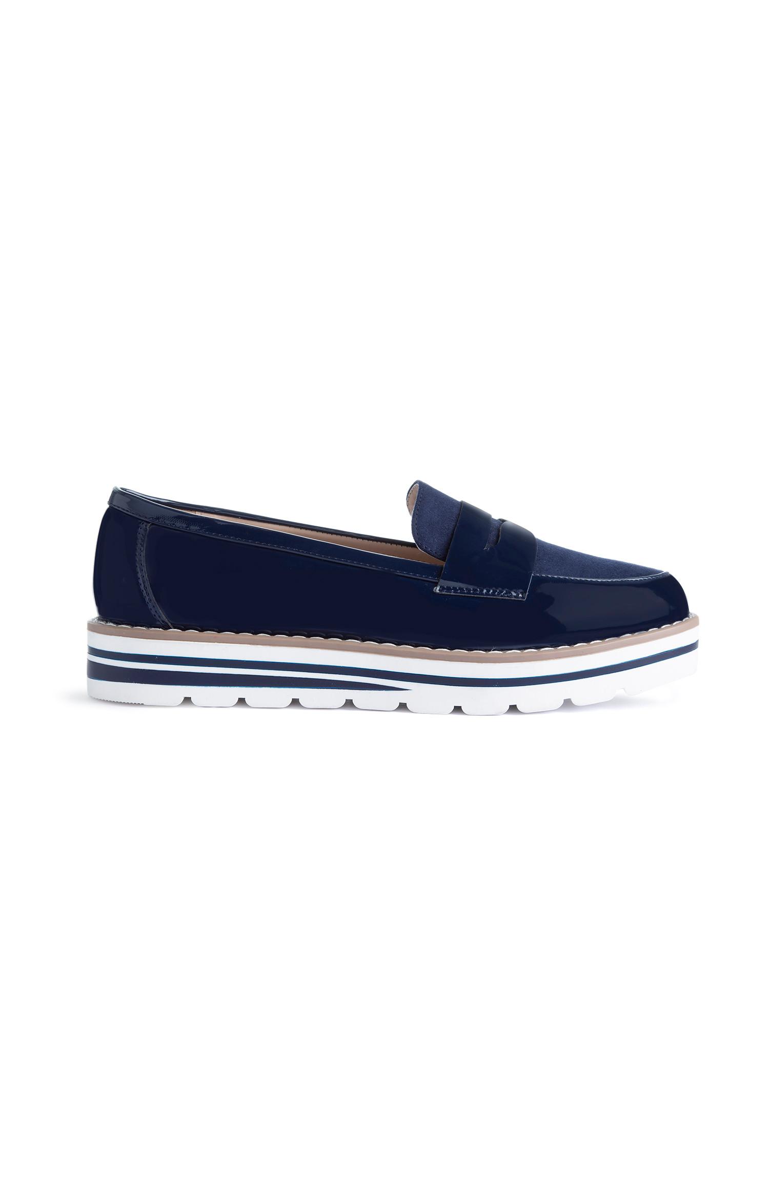 Loafers sola grossa azul-marinho