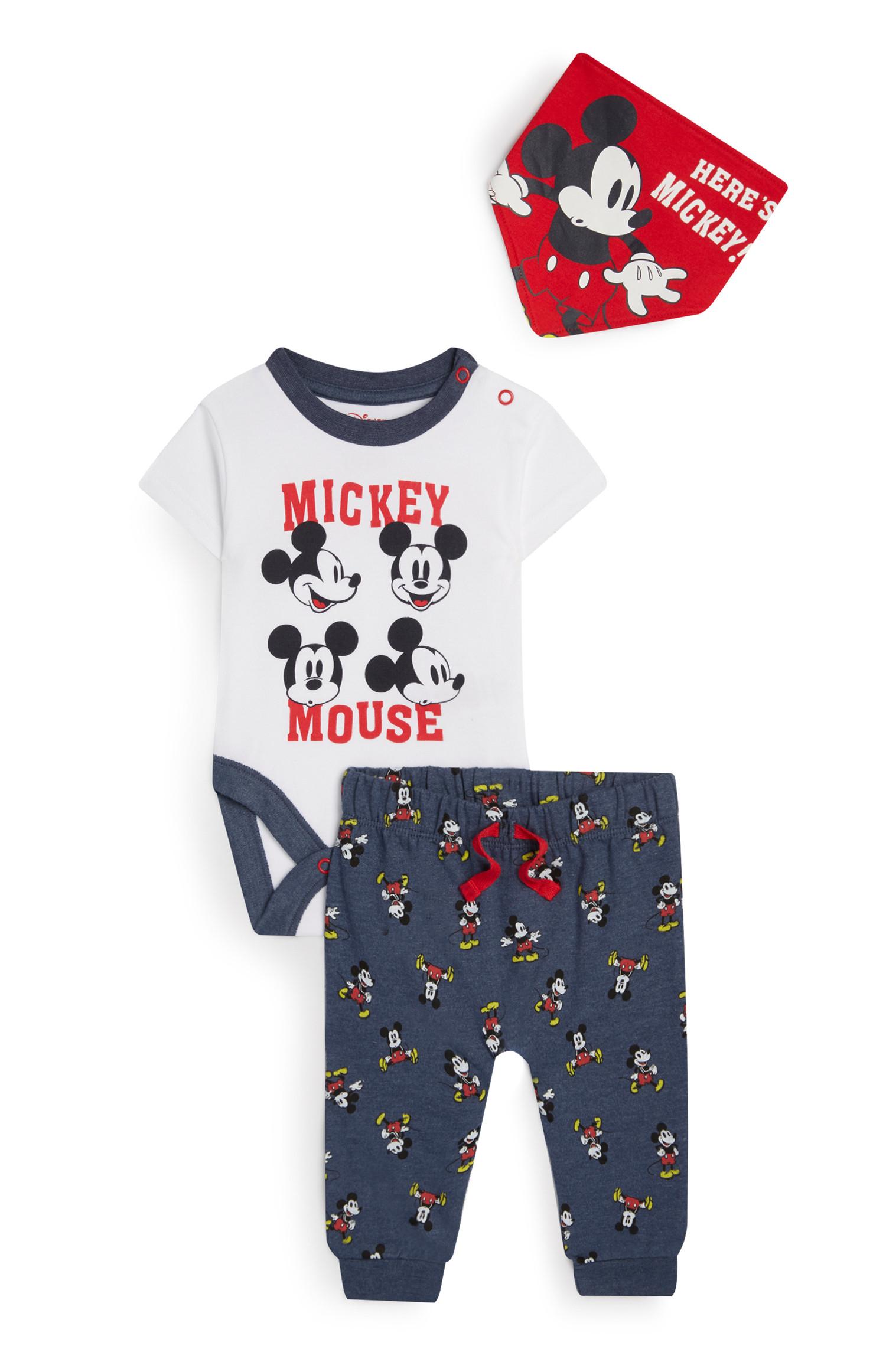 Moder fantovski tridelni komplet Mickey Mouse za dojenčke