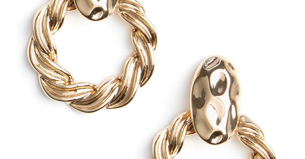 Gold Twist Knocker Earrings | Earring | Jewellery | Accessories