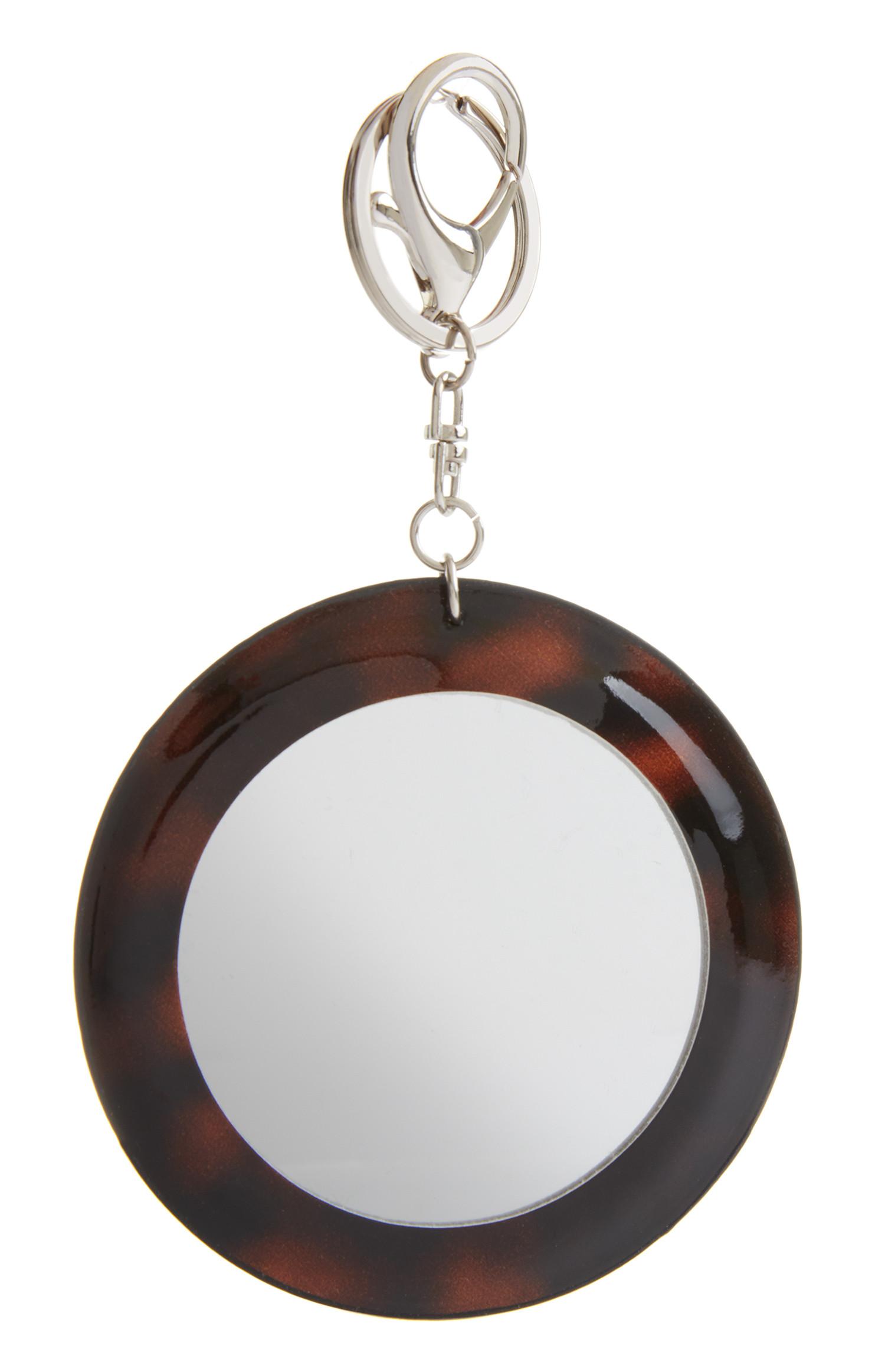 Obesek s kompaktnim ogledalom in želvjim motivom