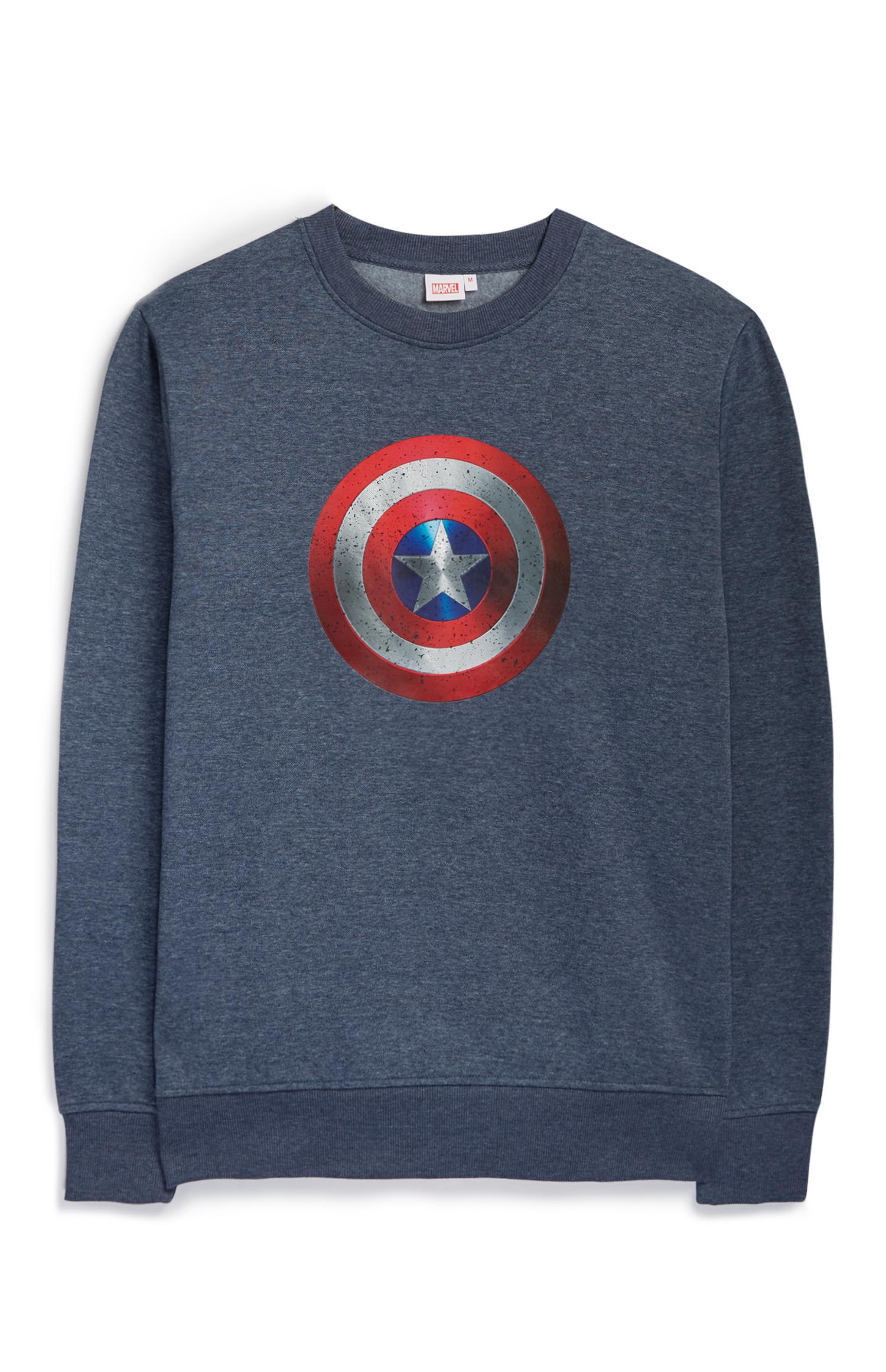 Camisola decote redondo Capitão América azul