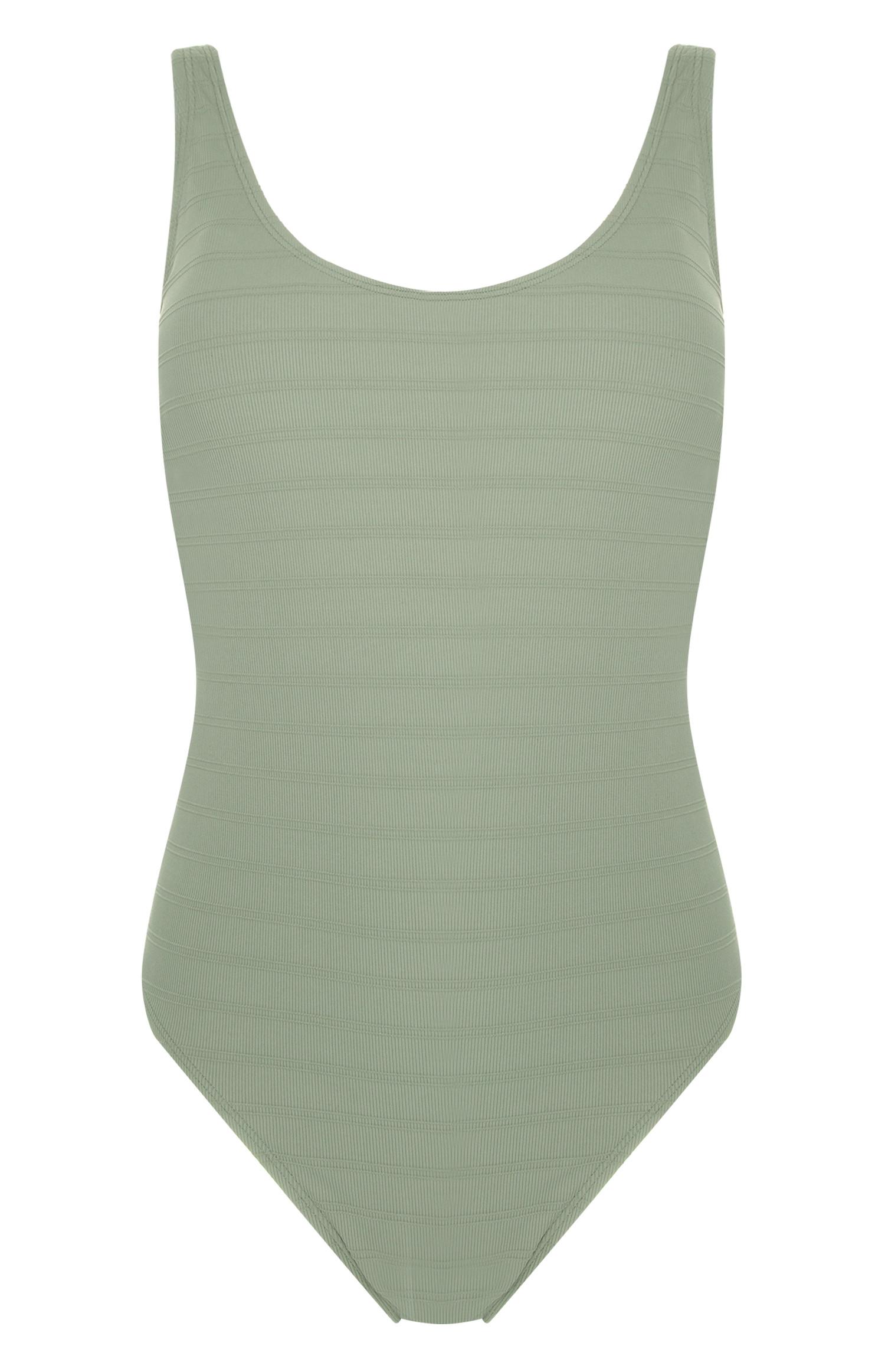 Maillot de bain vert côtelé