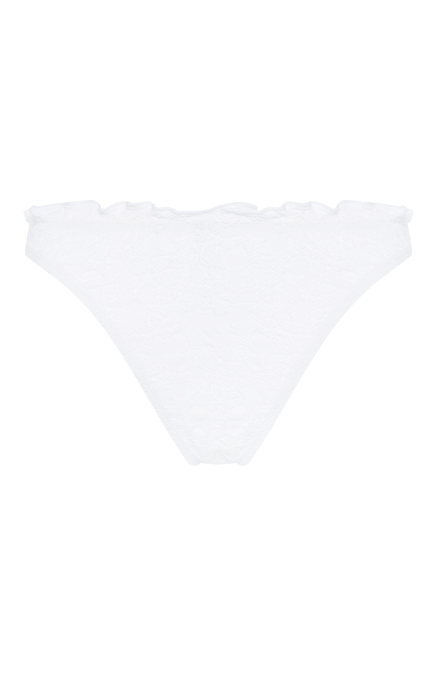 Culotte de bikini blanche à volants