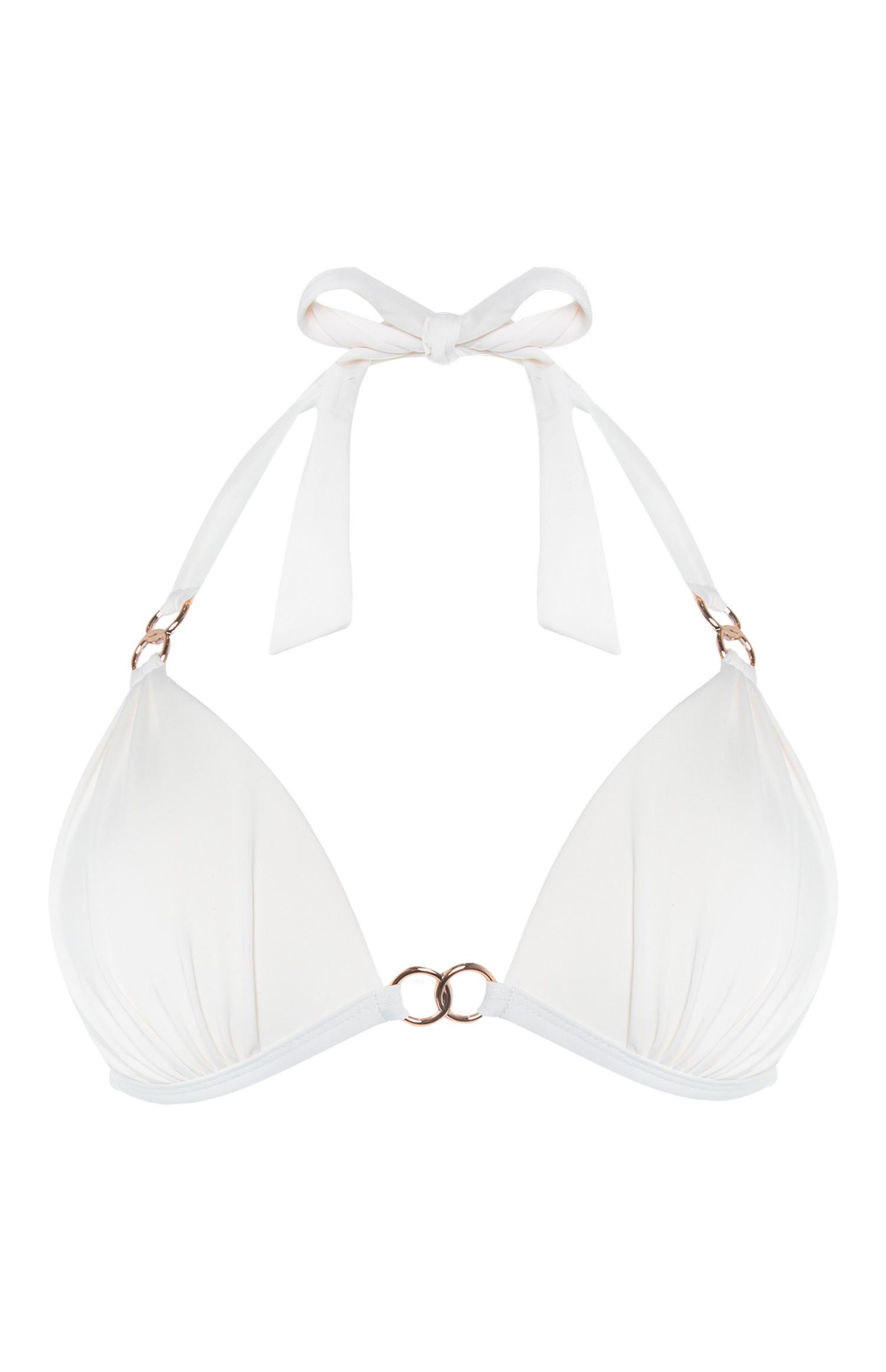 Sutiã biquíni decotado detalhe anel branco