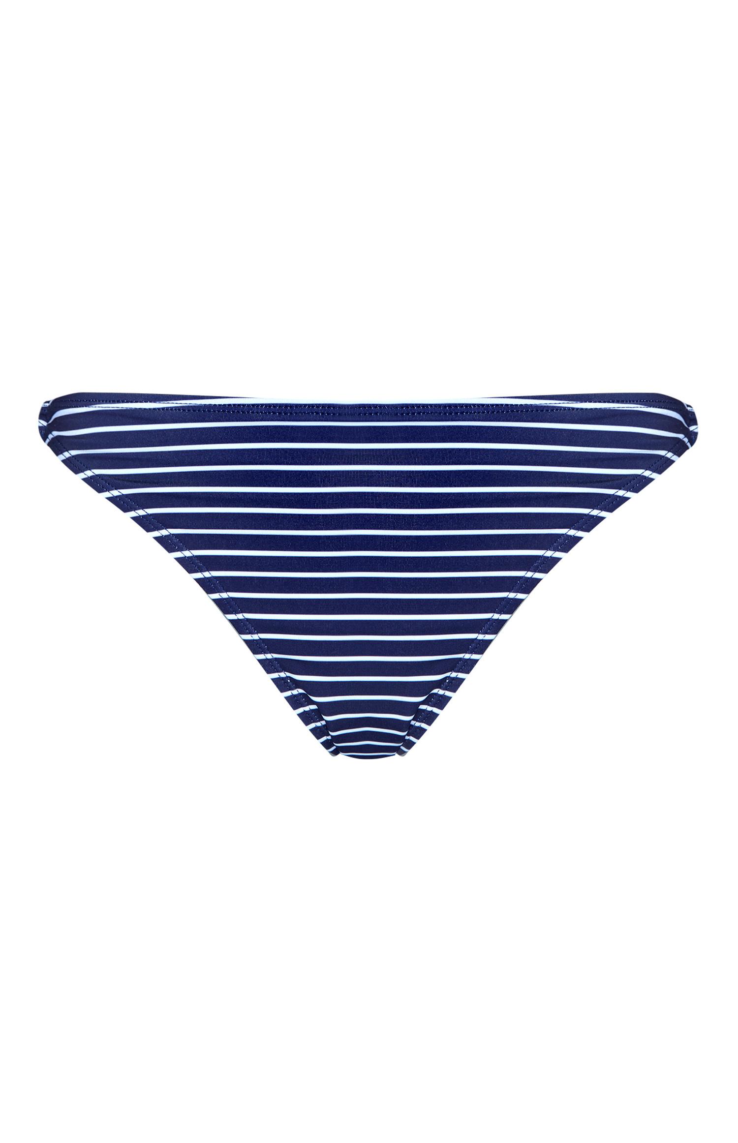 Bas de bikini bleu à rayures