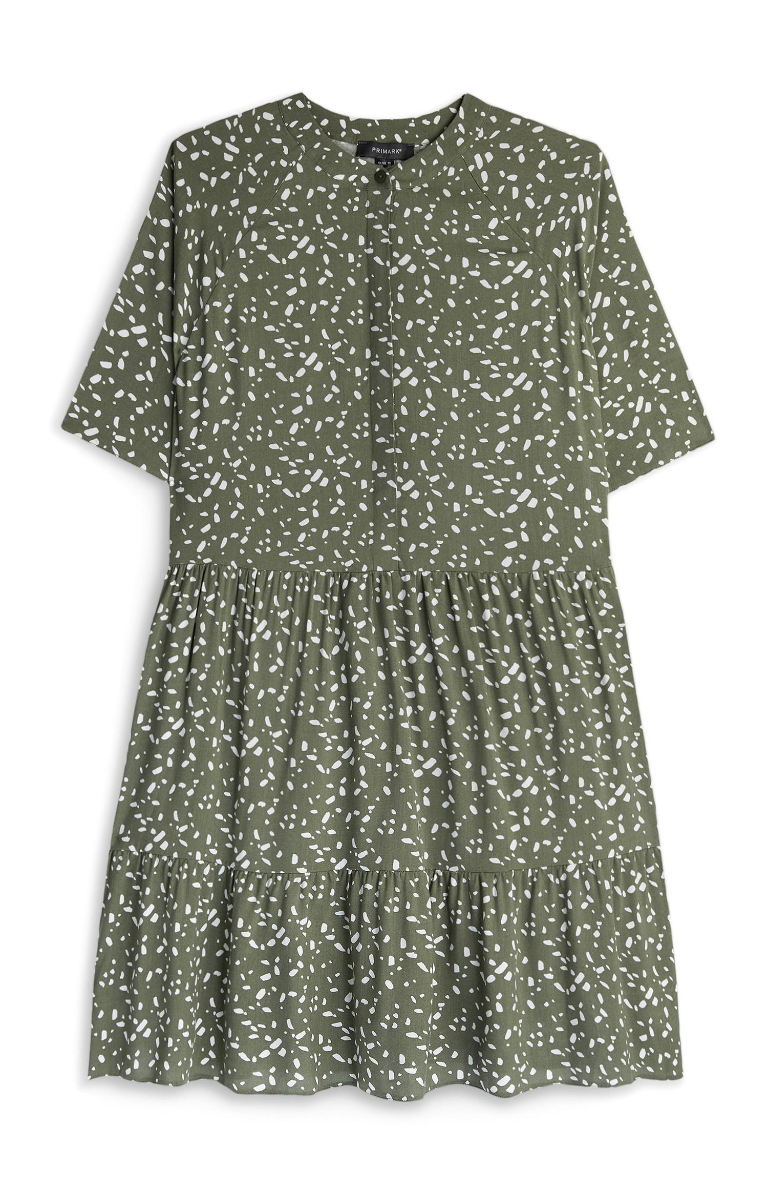 Mini robe kaki à superpositions