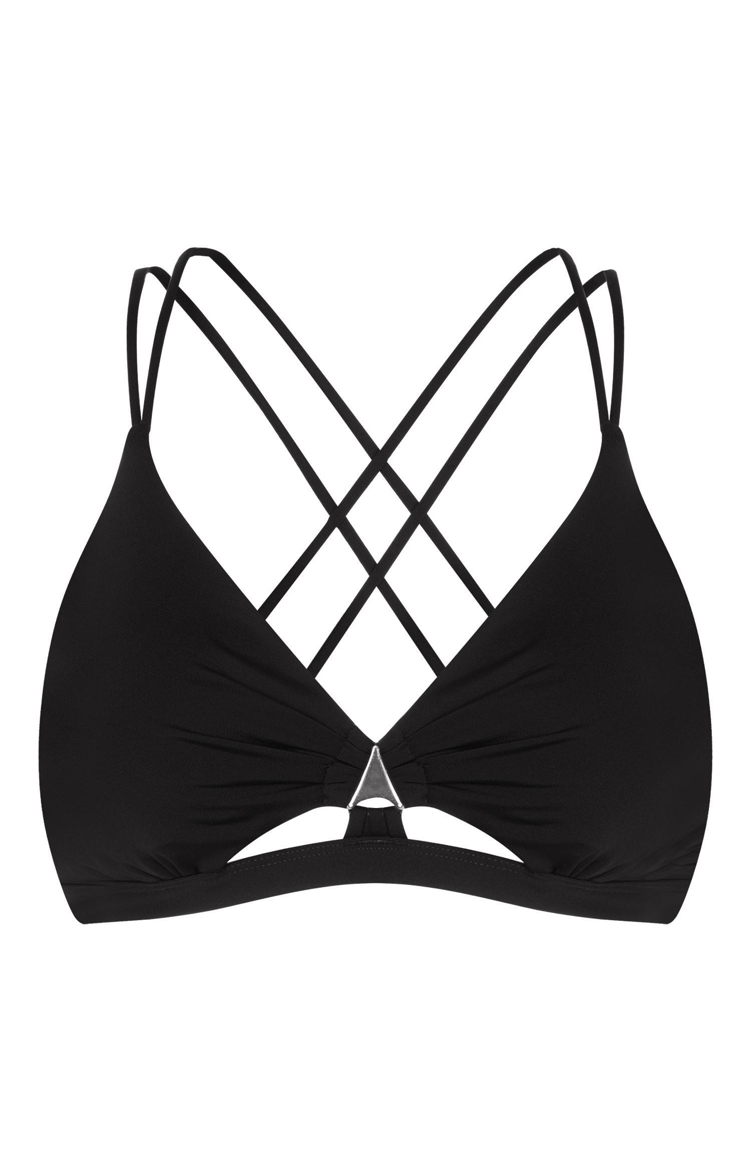 Haut de bikini noir à dos nageur