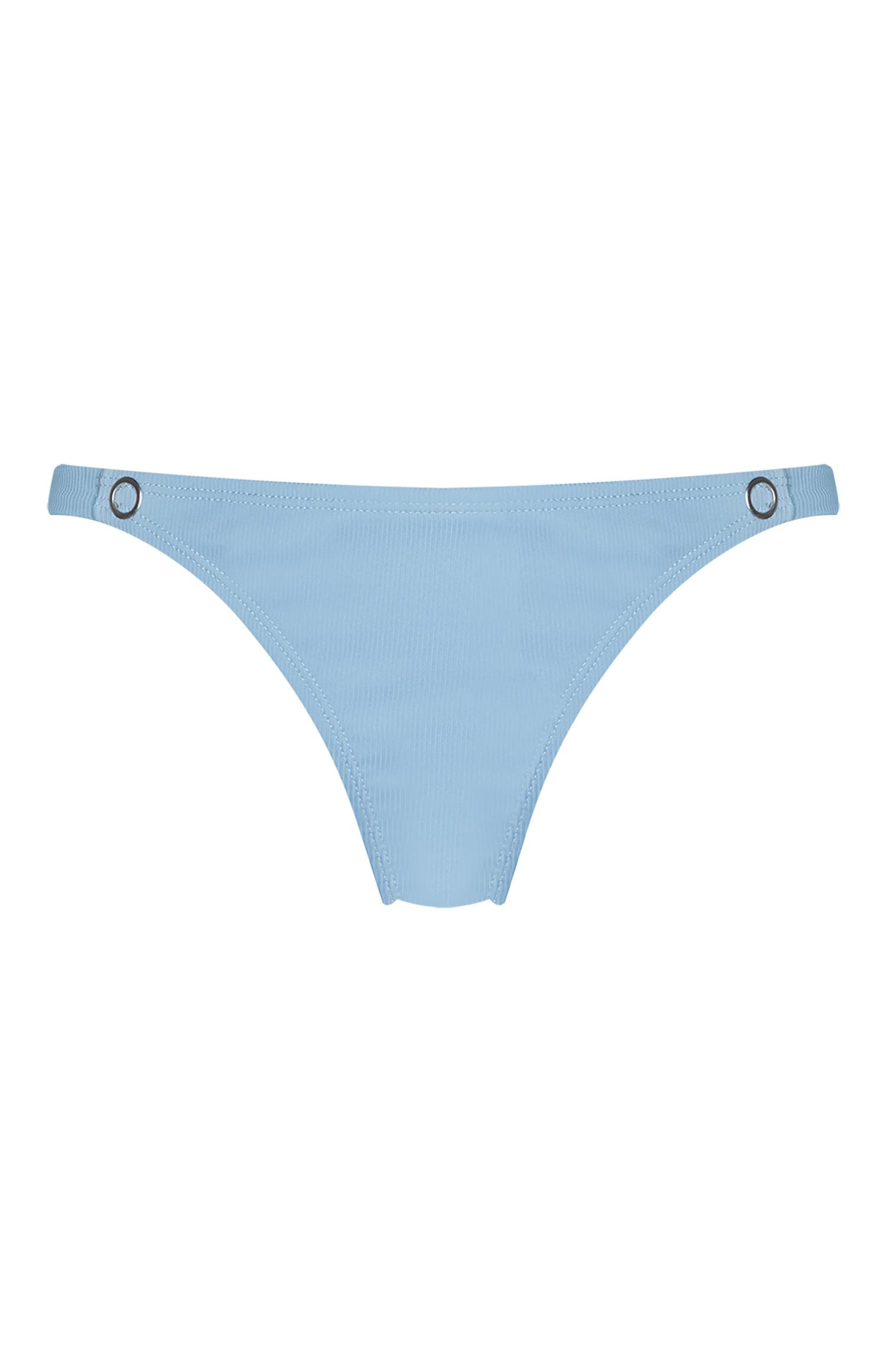 Bas de bikini bleu à boutons-pression