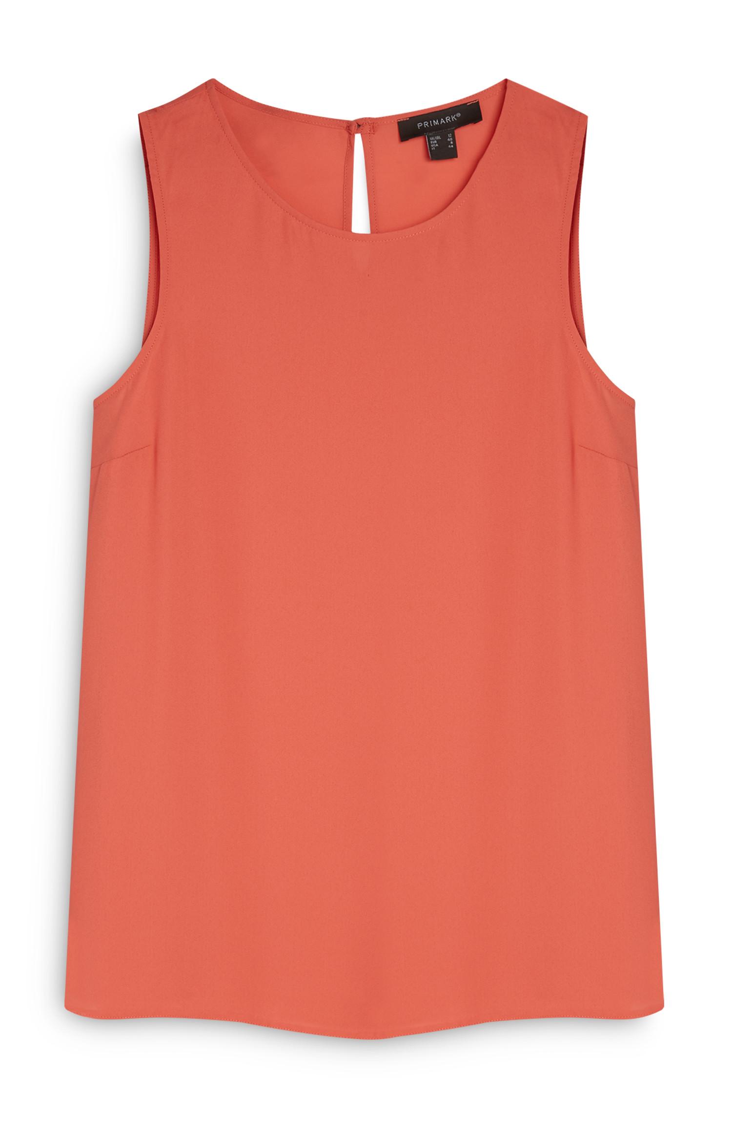 Blusa s/mangas coral