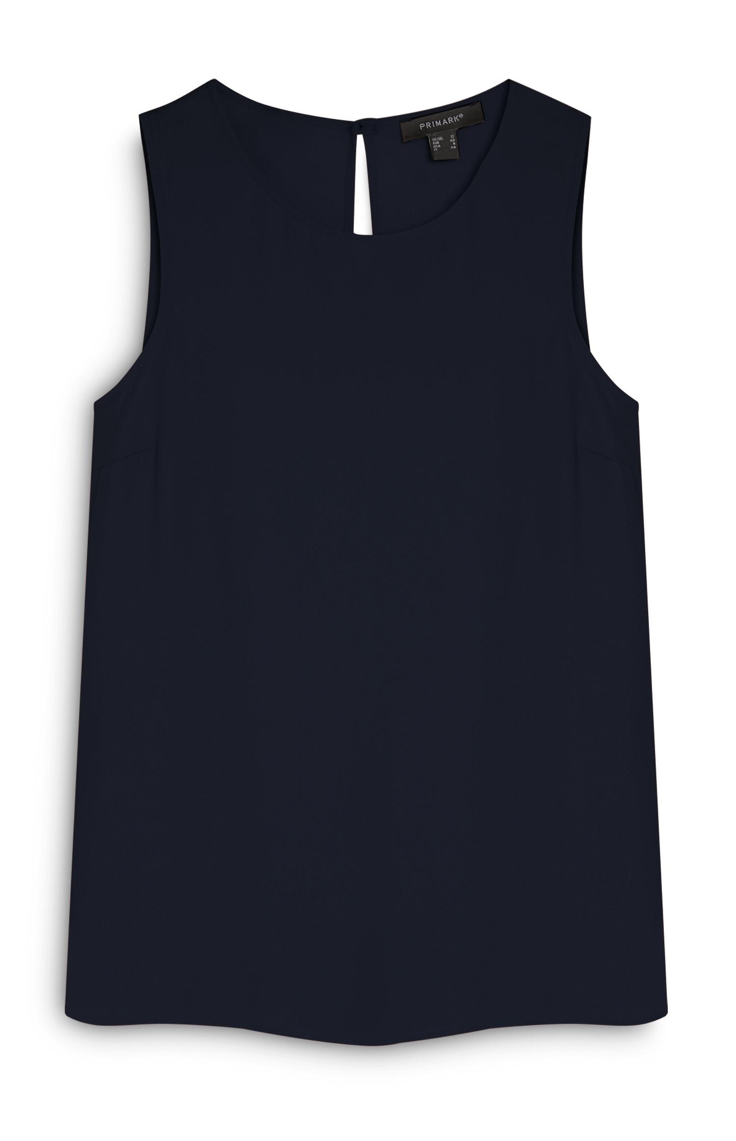 Blusa s/mangas azul-marinho