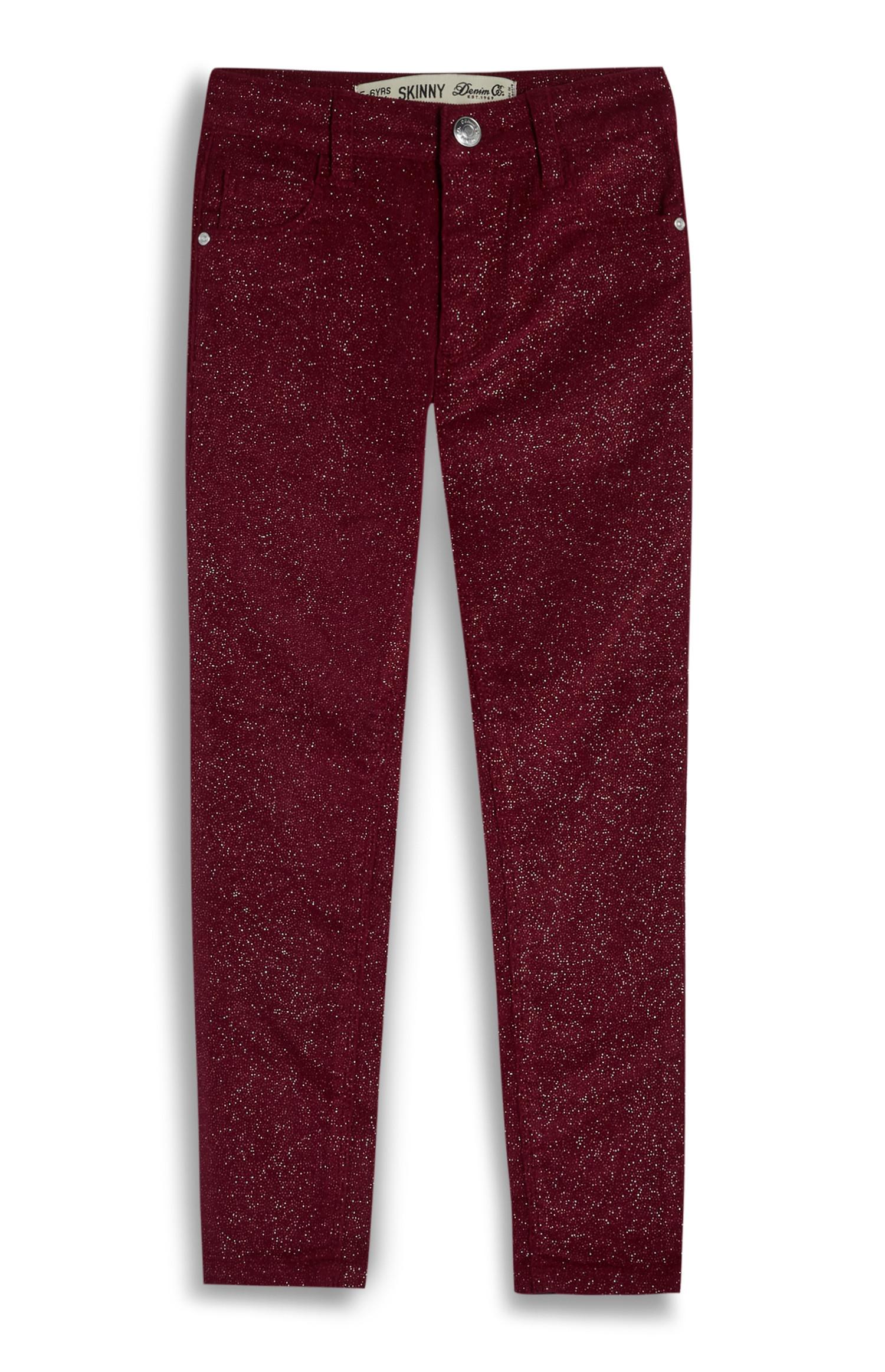 Lesketajoče se oprijete kavbojke rdeče barve za deklice