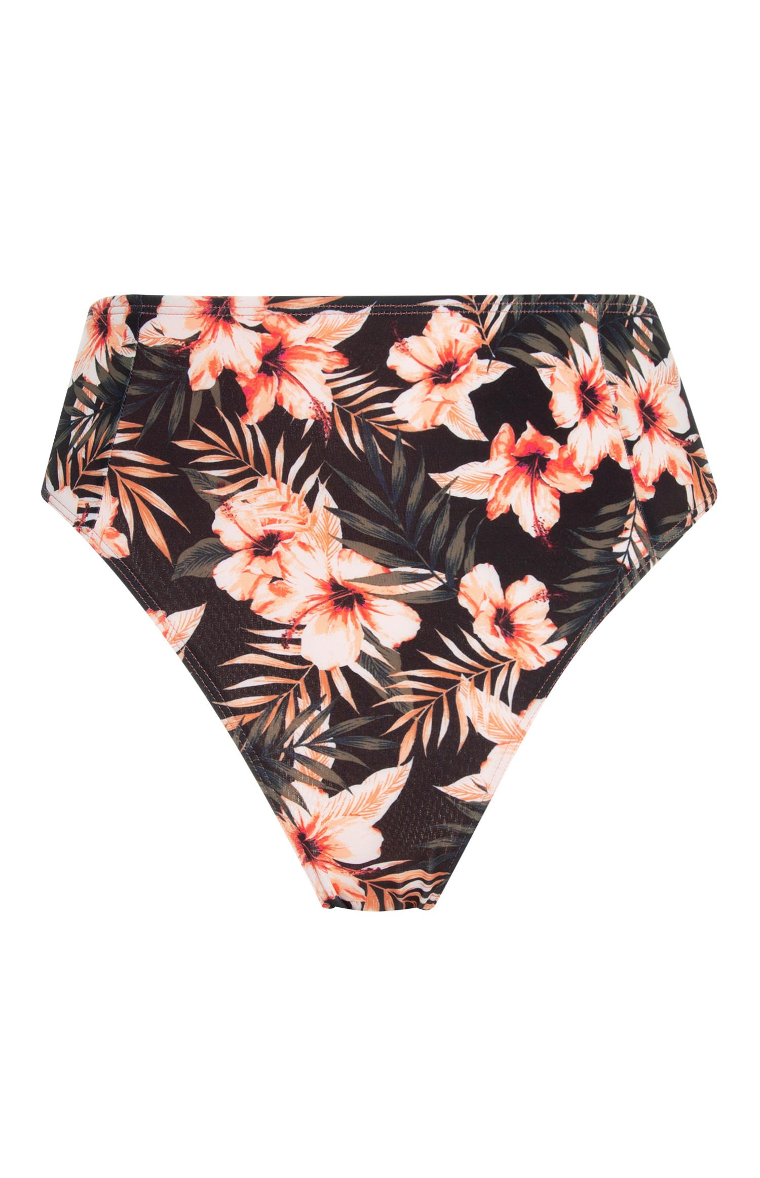 Cuecas biquíni cintura subida estampado floral preto