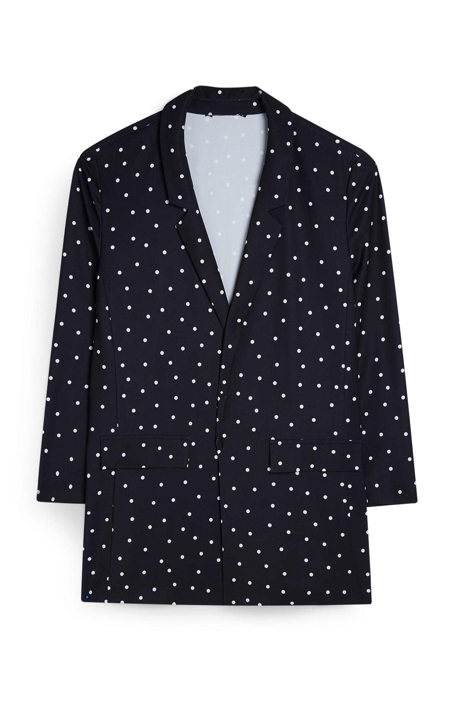 Blazer bolinhas preto e branco