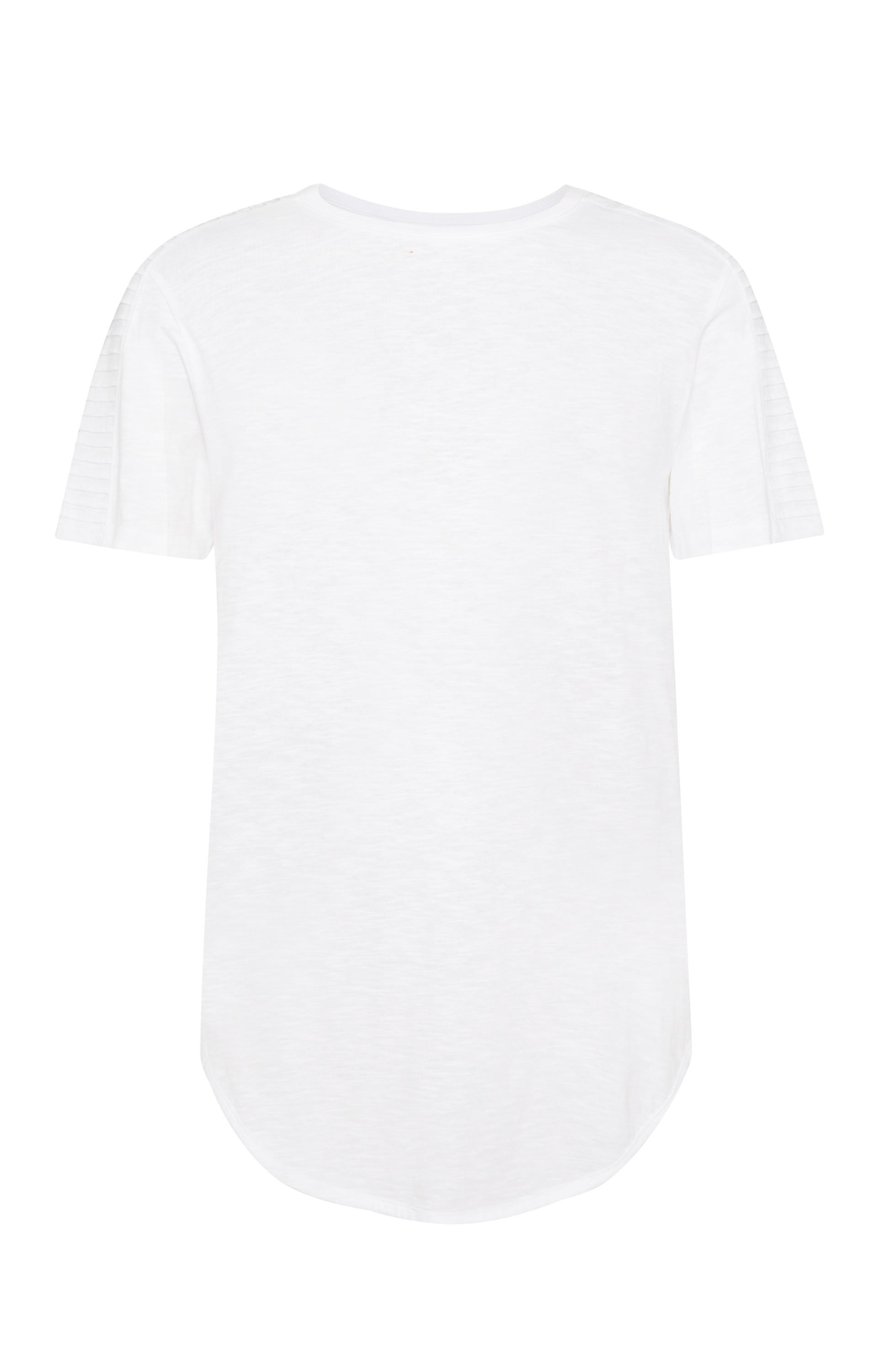 T-shirt texturada motard branco