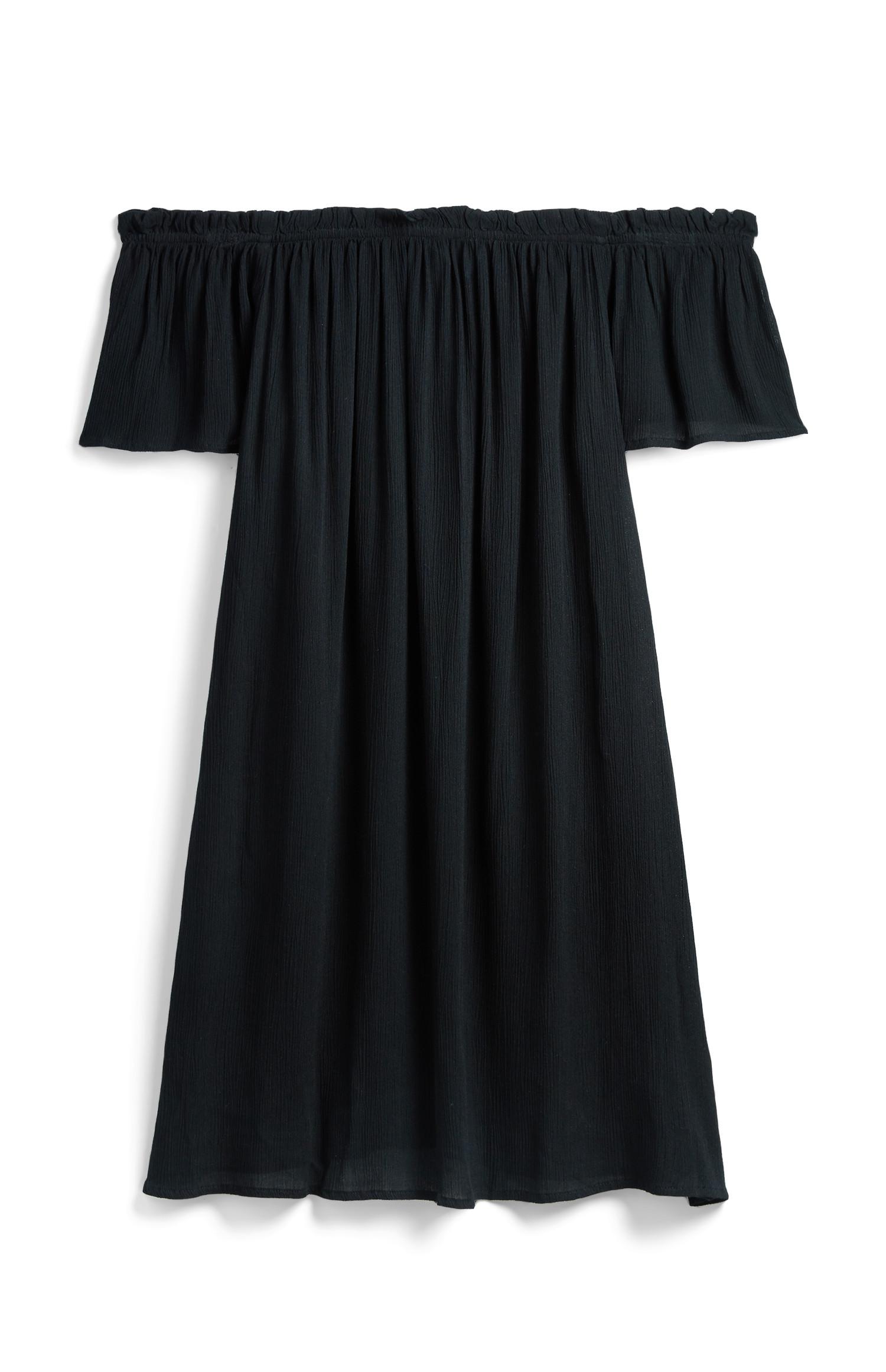 Mini robe noire à encolure bateau