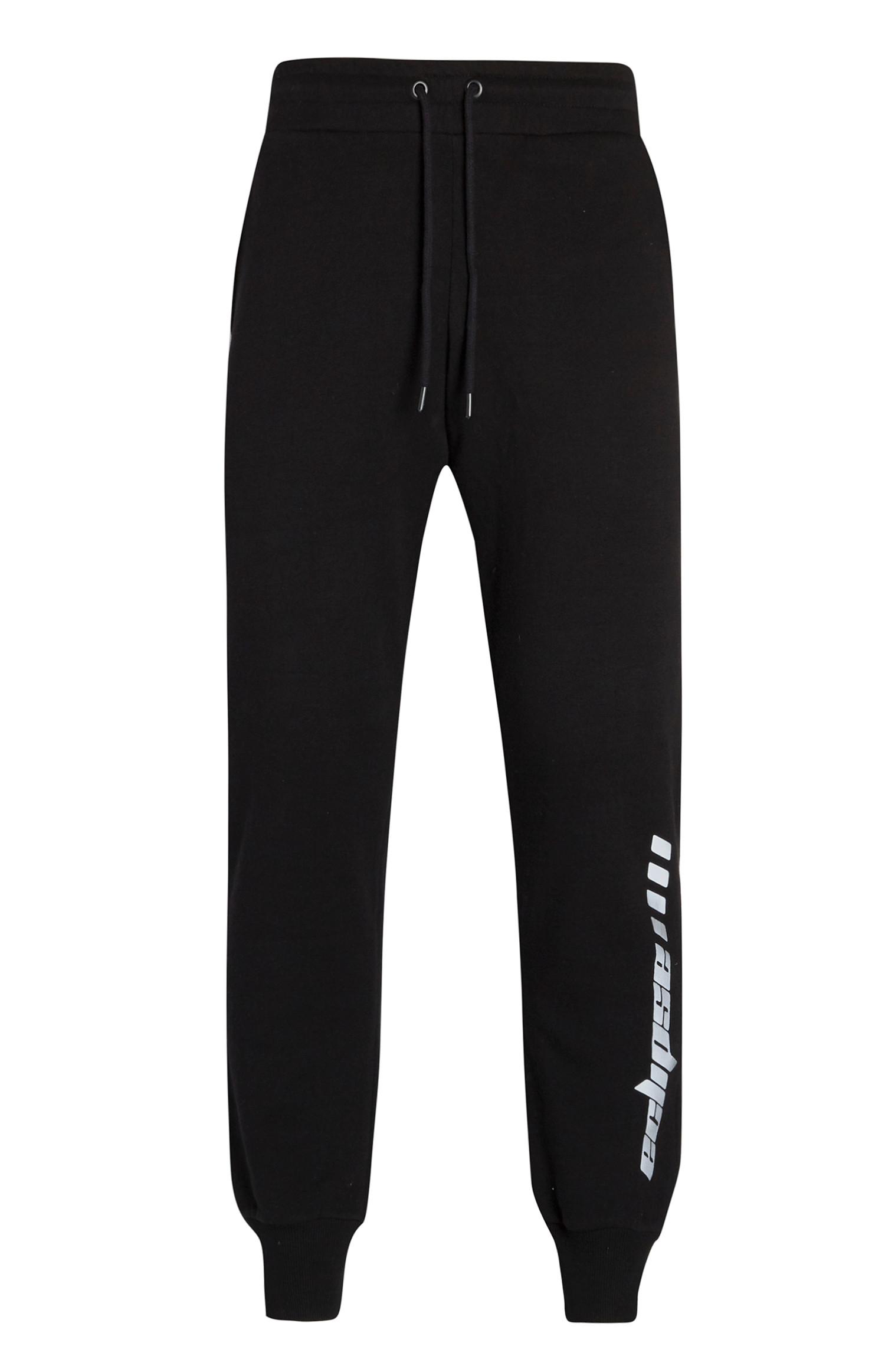 black reflective joggers