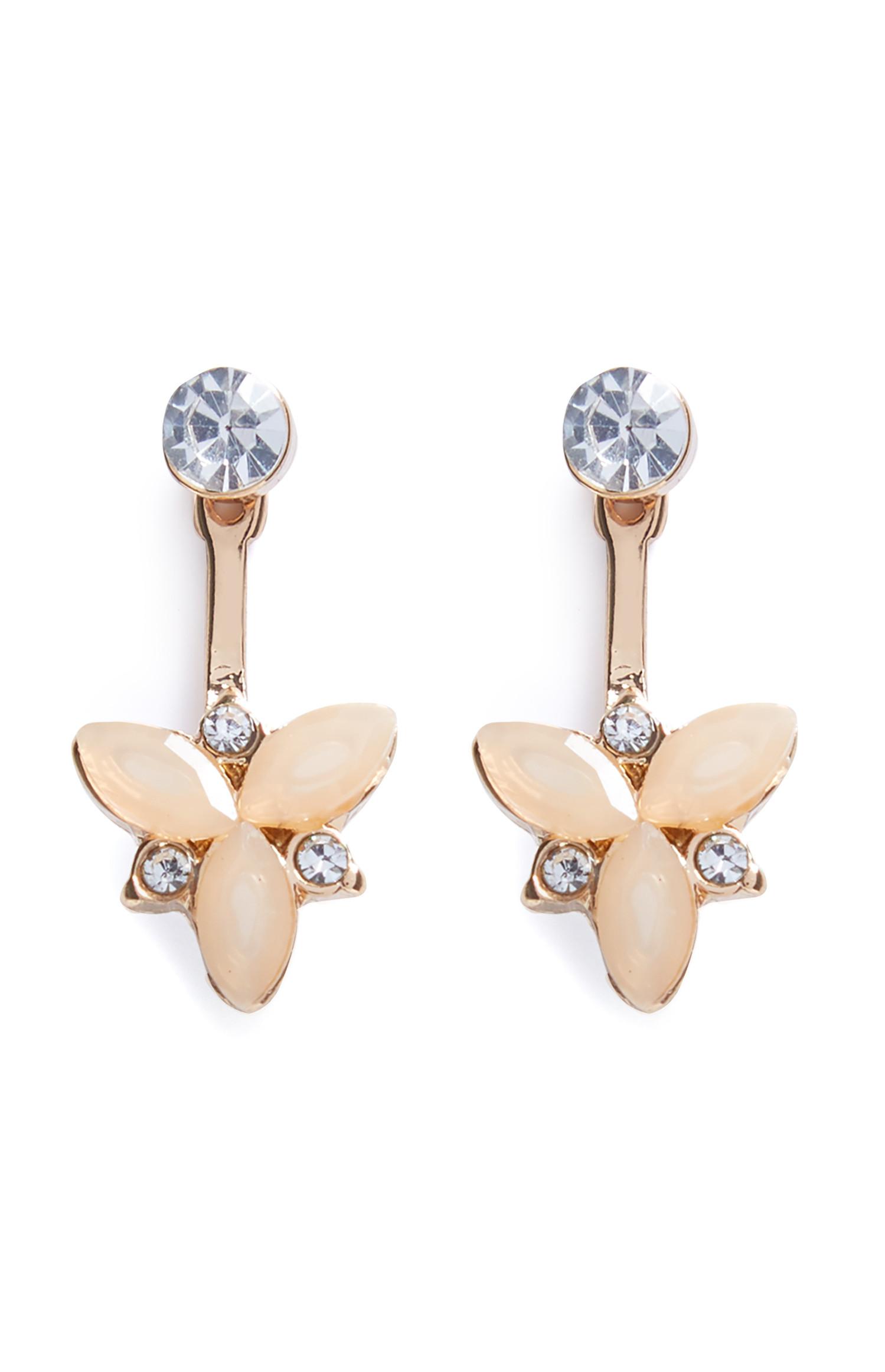 Boucles d'oreilles dorées à pierres et strass