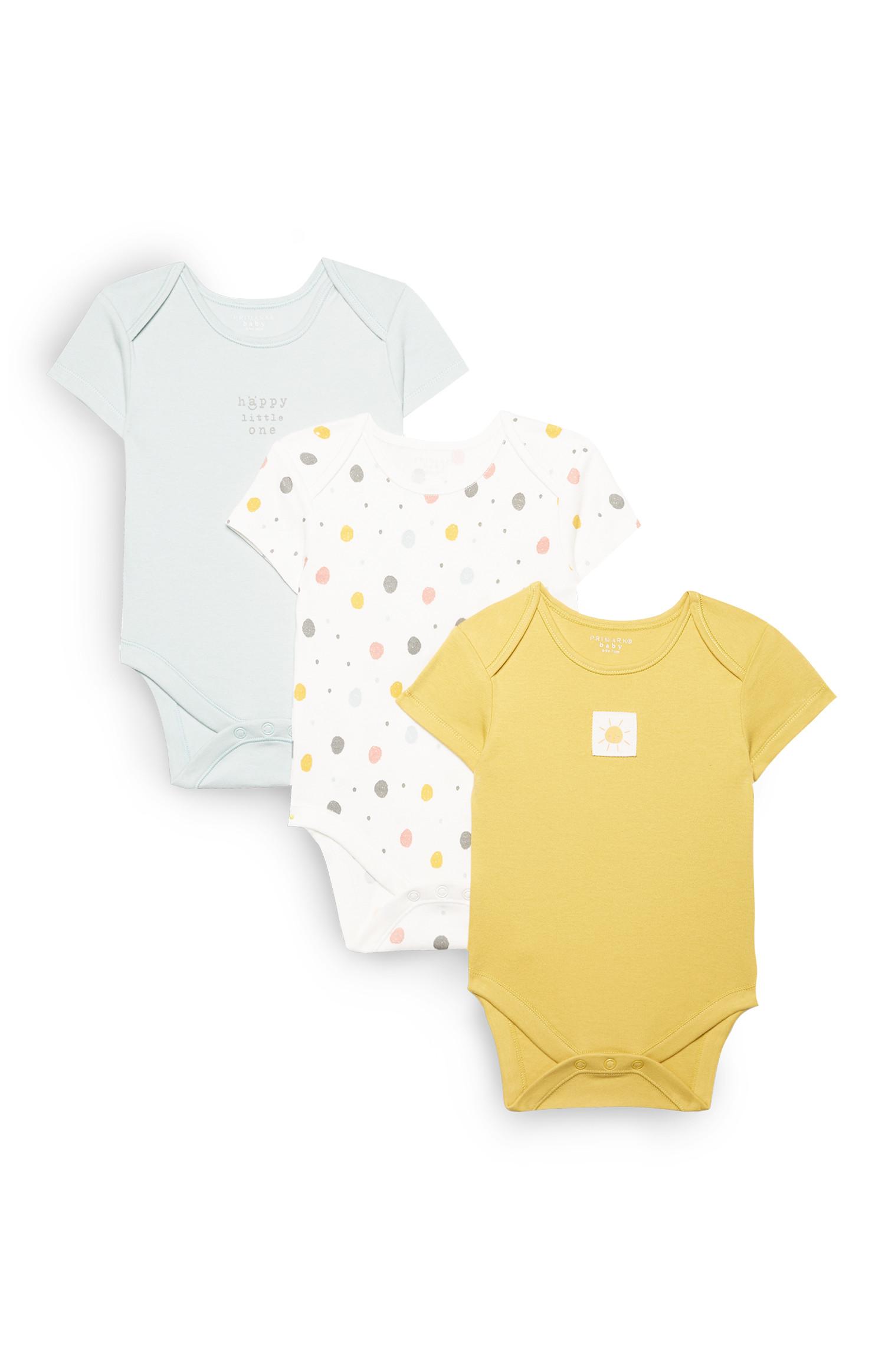 3 body gialli e grigi da neonato