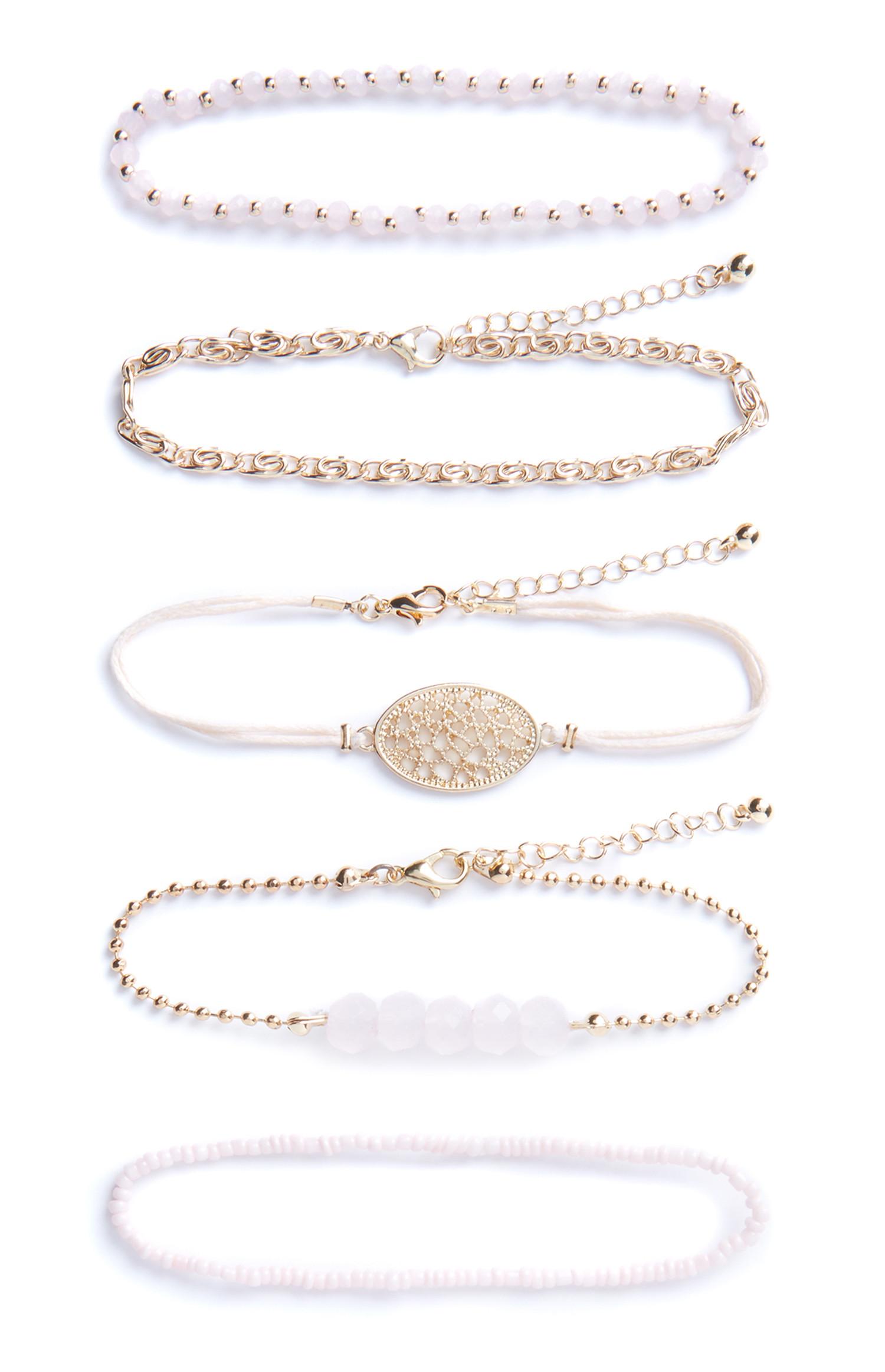 Pack 4 pulseiras amizade contas lilás