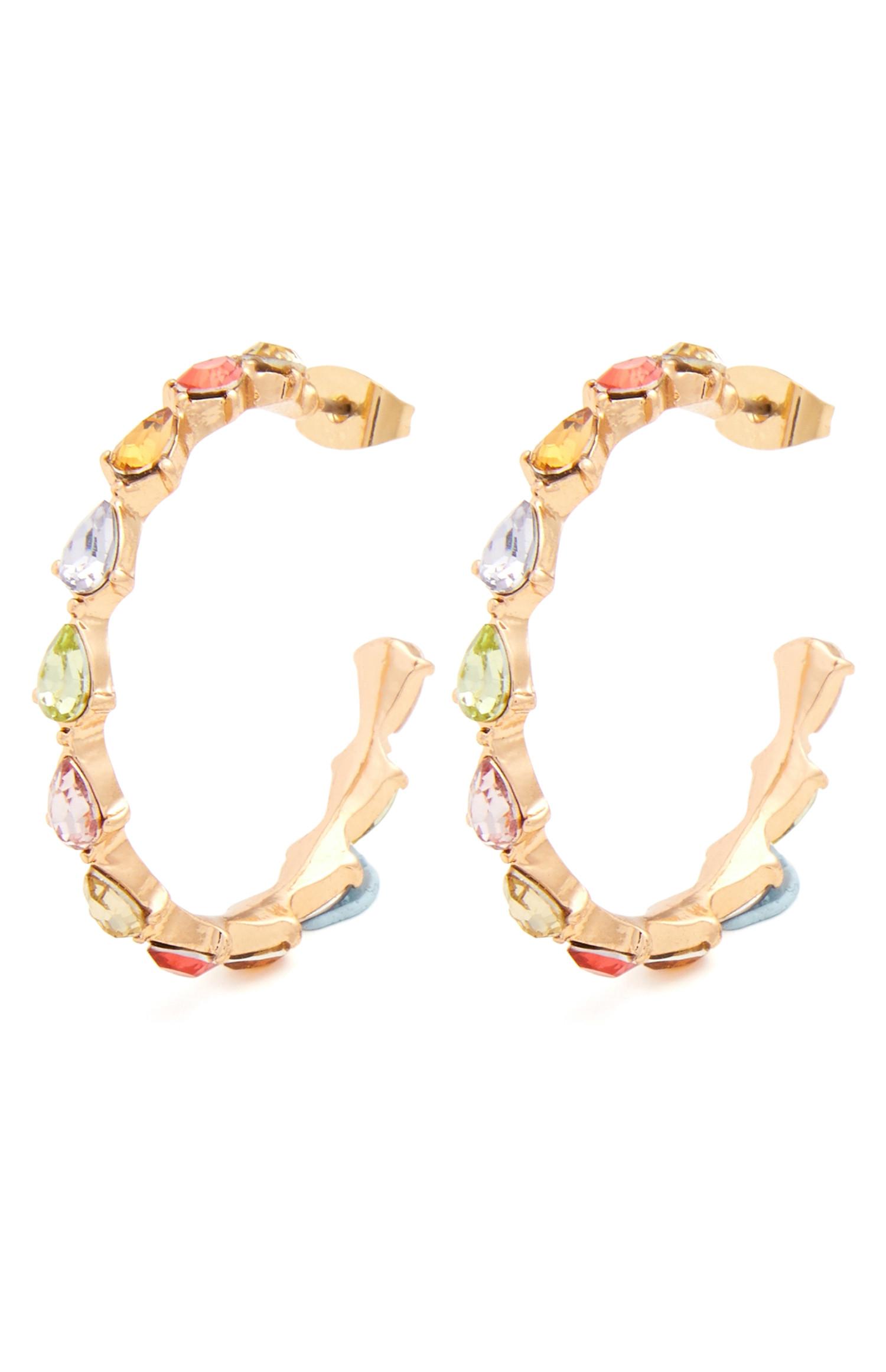 Créoles avec pierres colorées