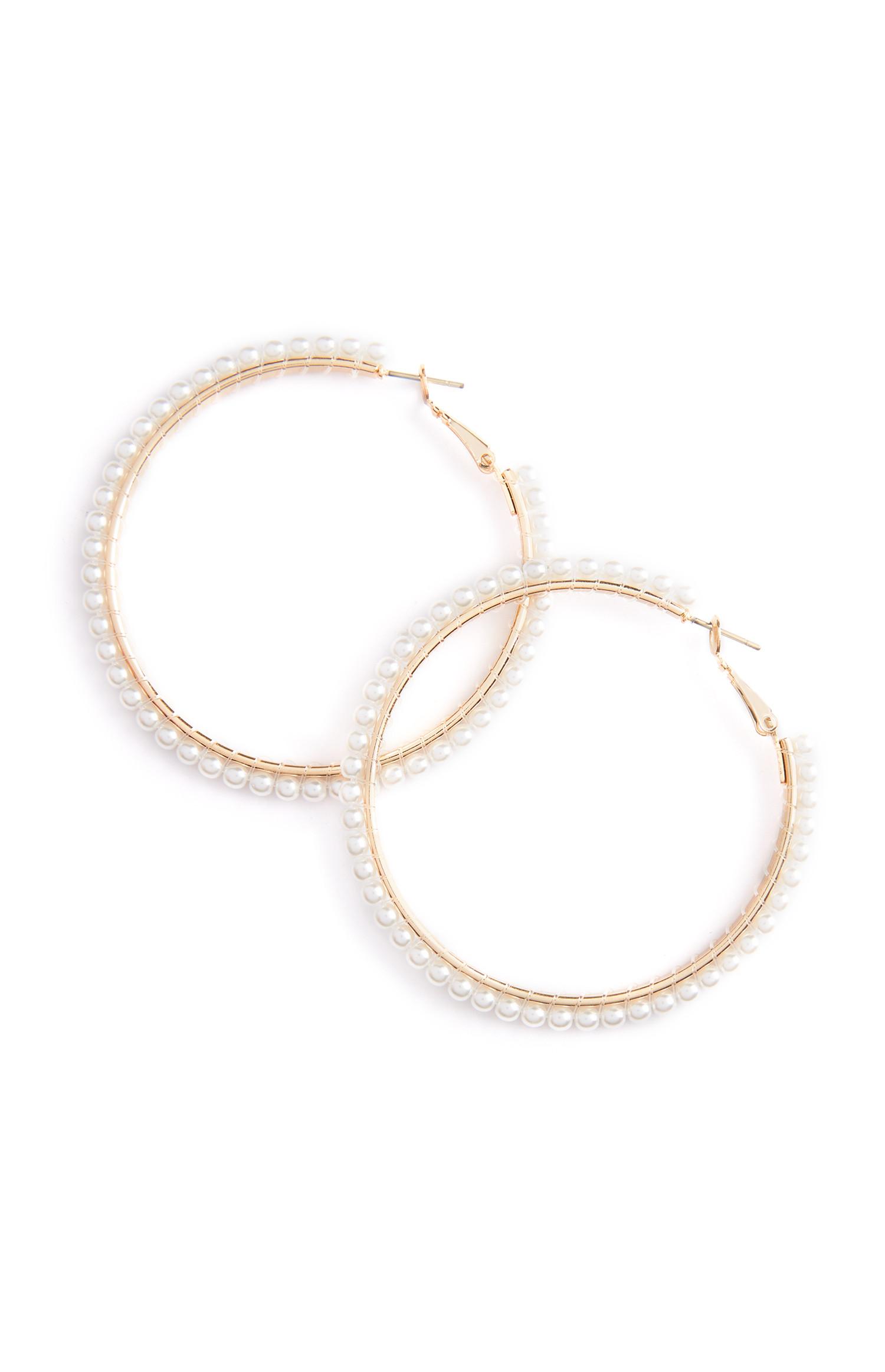 Grandes créoles à perles