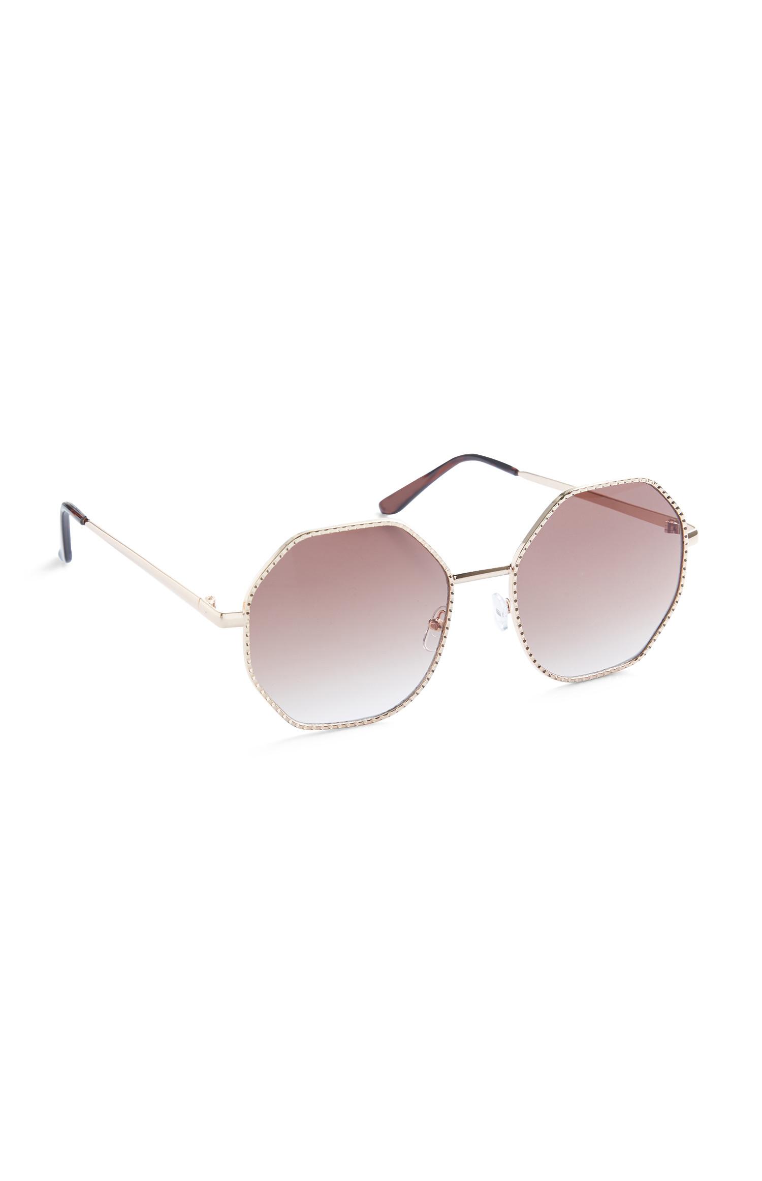 Lunettes de soleil roses oversize en métal