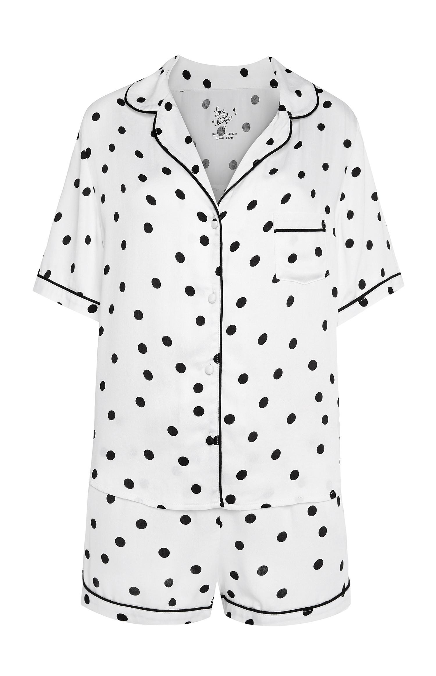 Pijama botões calções bolinhas